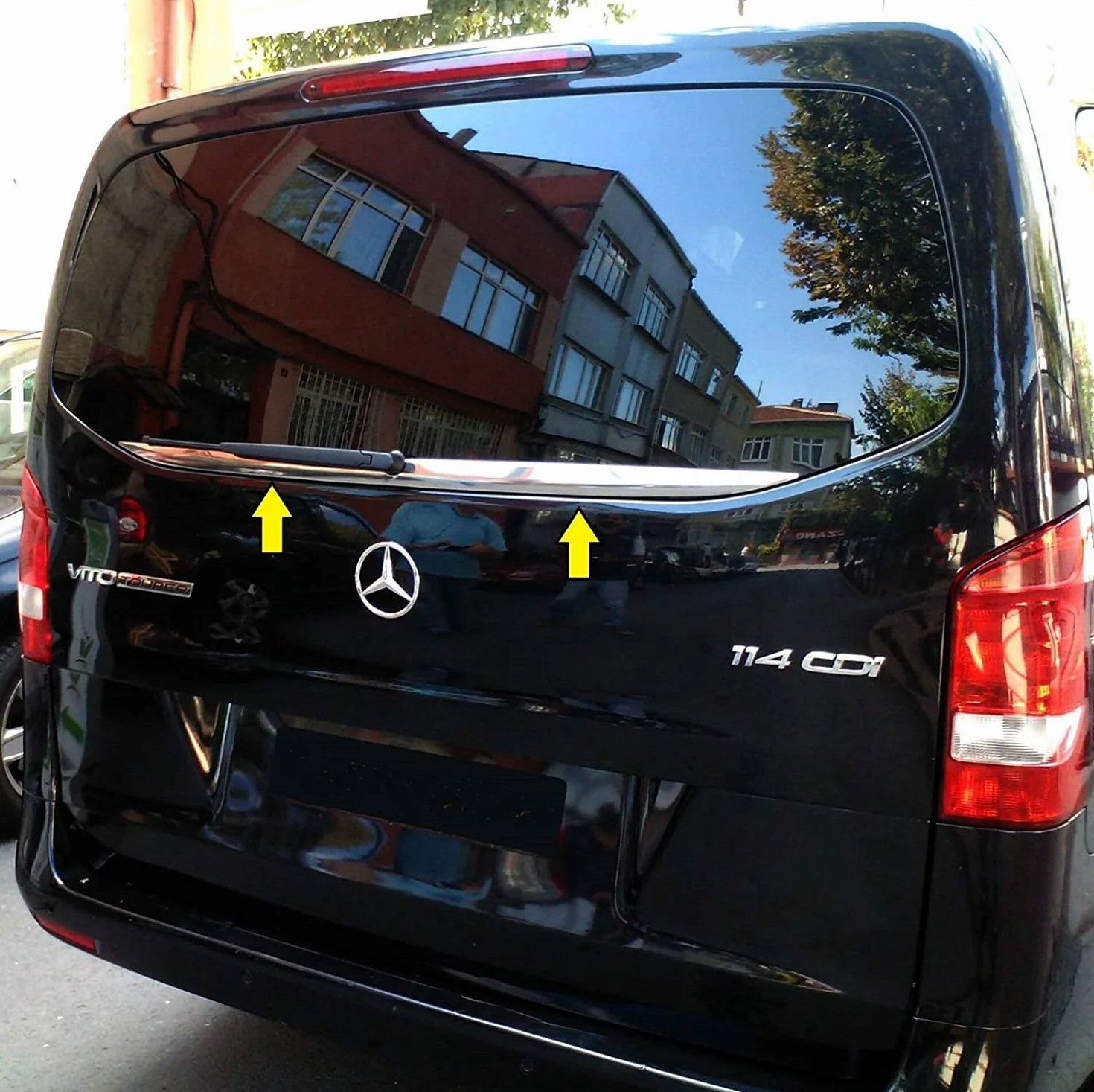 VITO W447 Chromowana stal nierdzewna Tylne okno 2014+