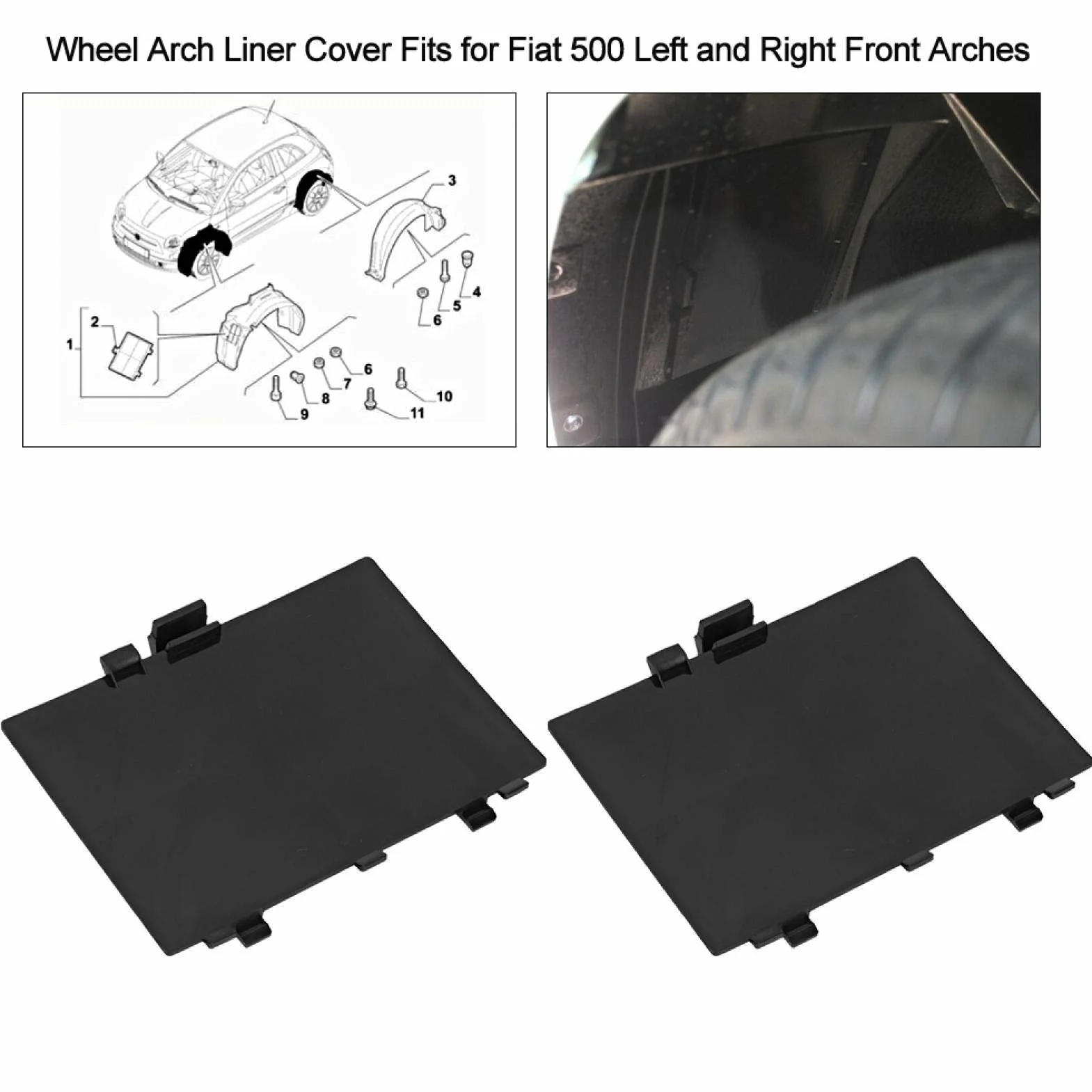 Fiat 500 Copertura Passaruota 71752114 Anteriore Sinistro Destro Pannello Auto