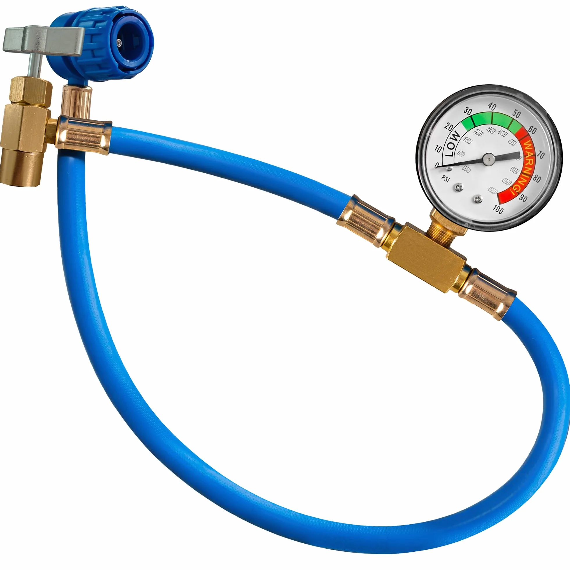 ClimaSet 3in1 Refrigerante di ricambio R134a 170 g - refrigerante R134a, R12 e Olio e Turafalle con tubo gas e manometri condizionatori - kit ricarica clima auto - ECO bombola