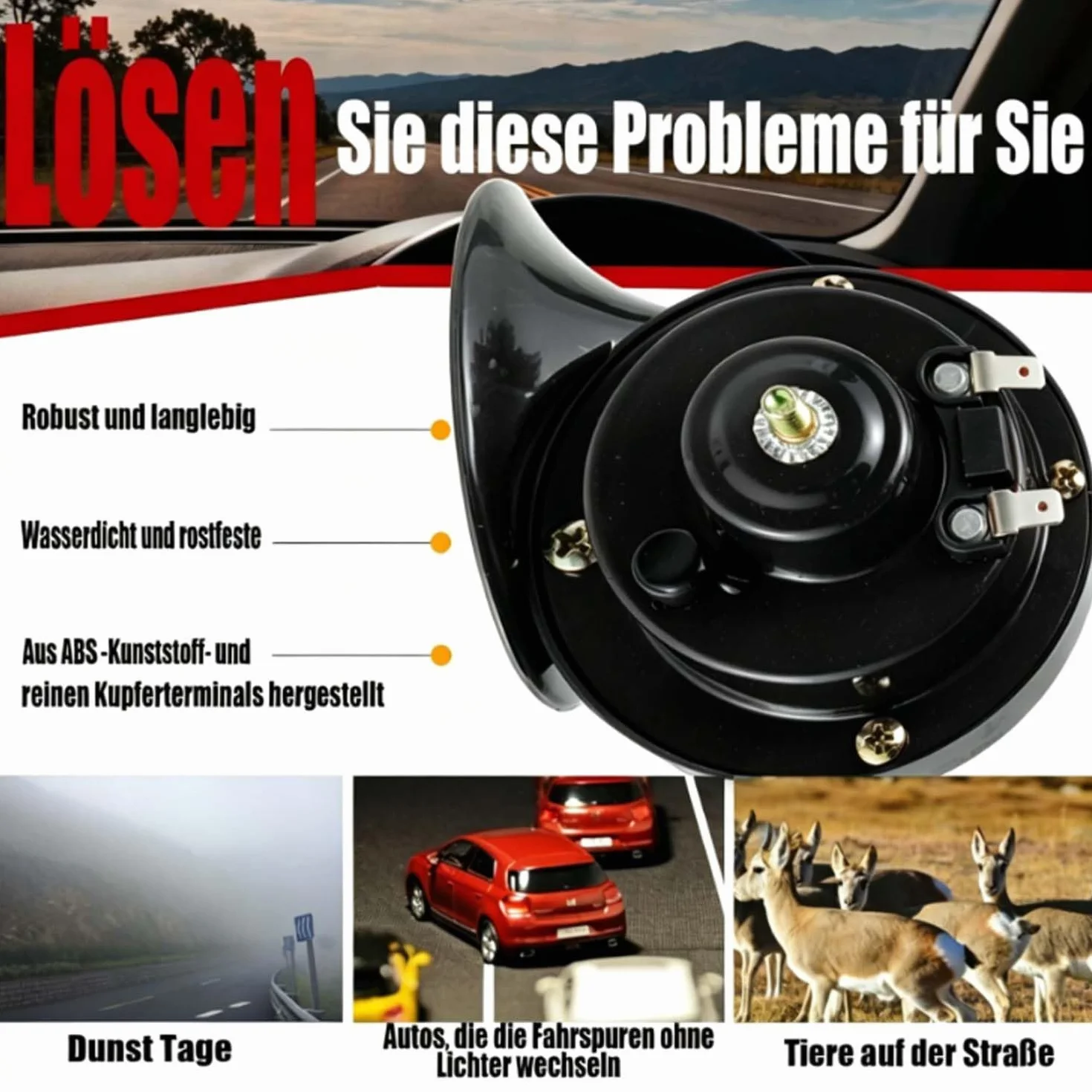 2 trombe a chiocciola da 300 dB, elettriche a chiocciola da 12 V, trombe super potenti, impermeabili, universali per auto, camion, moto, barche, nere