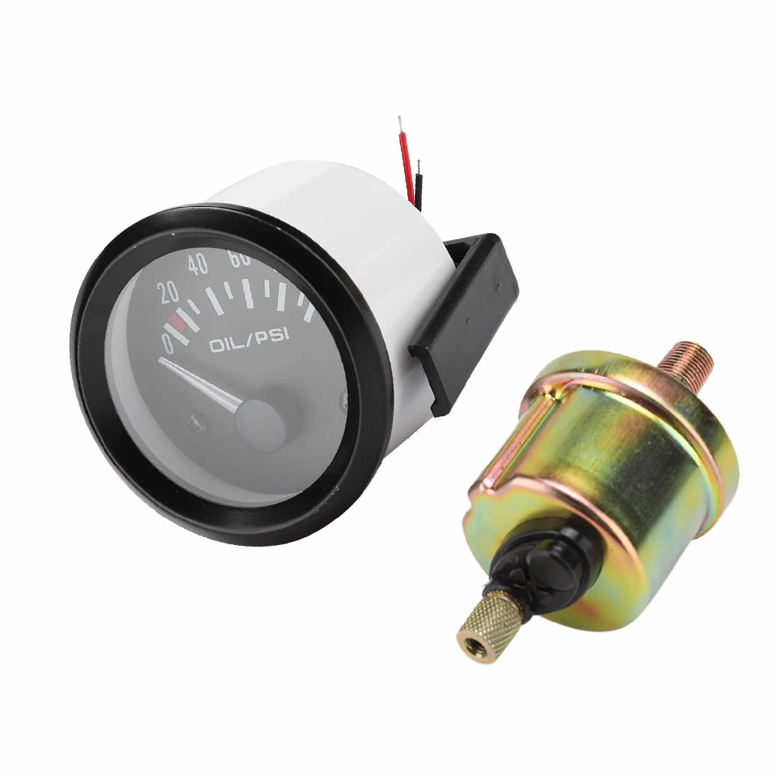 Manometro Olio, 52mm/2 Pollici 12V Indicatore Elettromagnetico per Manometro Olio Universale per Auto Misuratore Modificato Automaticamente