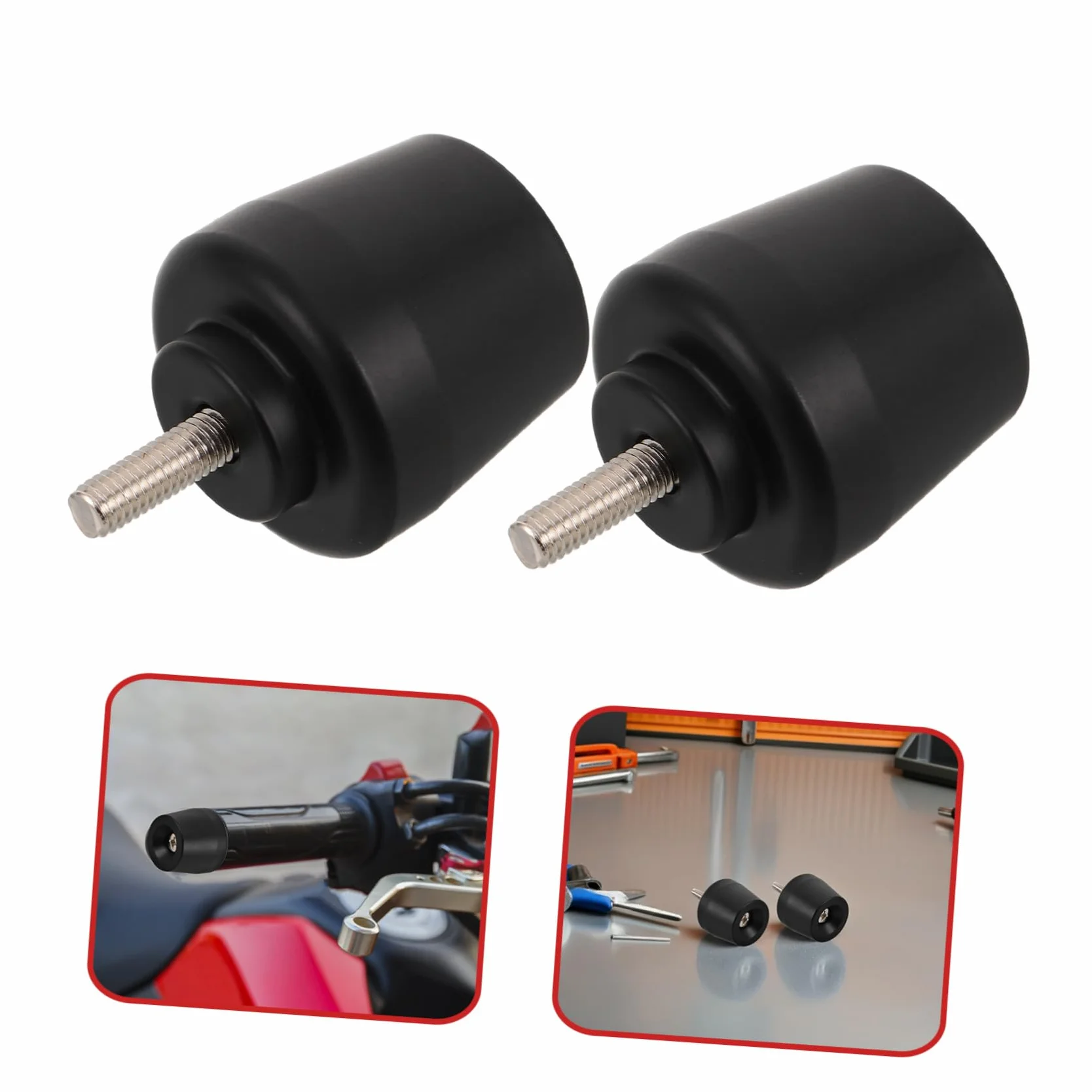 Mikikit Tappi Terminali Manubrio Moto in Metallo Nero M6 Funzione Anti-vibrazione e Rimozione Facile, per Dirt Bike e Scooter