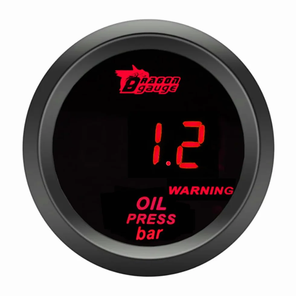 ETOPARS Universale Olio Pressa Manometro 2 Pollici 52mm Pressione Digitale Bar Indicatore Rosso Luce
