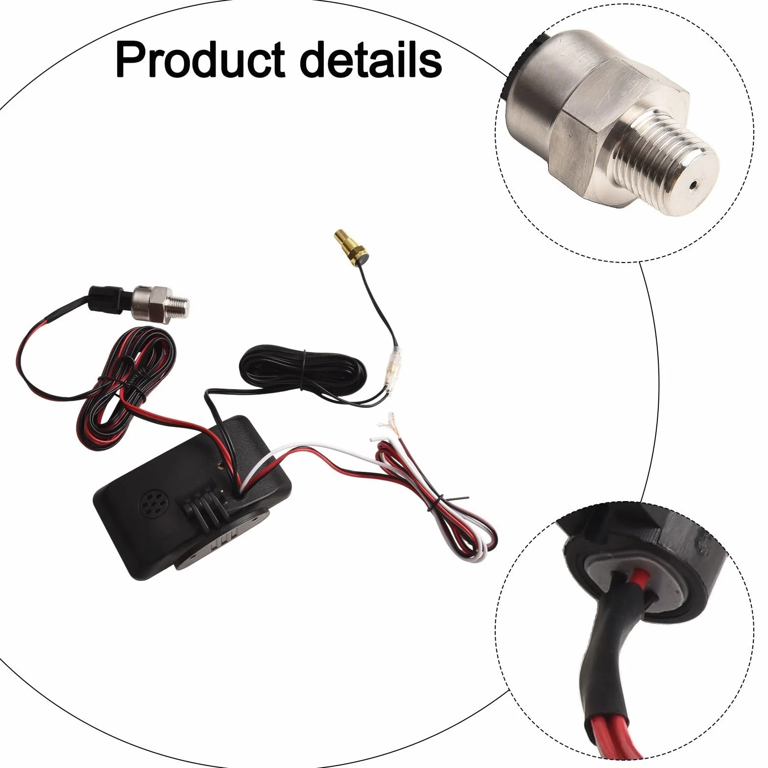 Manometro digitale LCD 4 in 1 per auto con misuratore di pressione dell'olio, visualizzazione della temperatura dell'acqua, indicatore del livello del carburante e voltmetro, ampia gamma 9-39 V