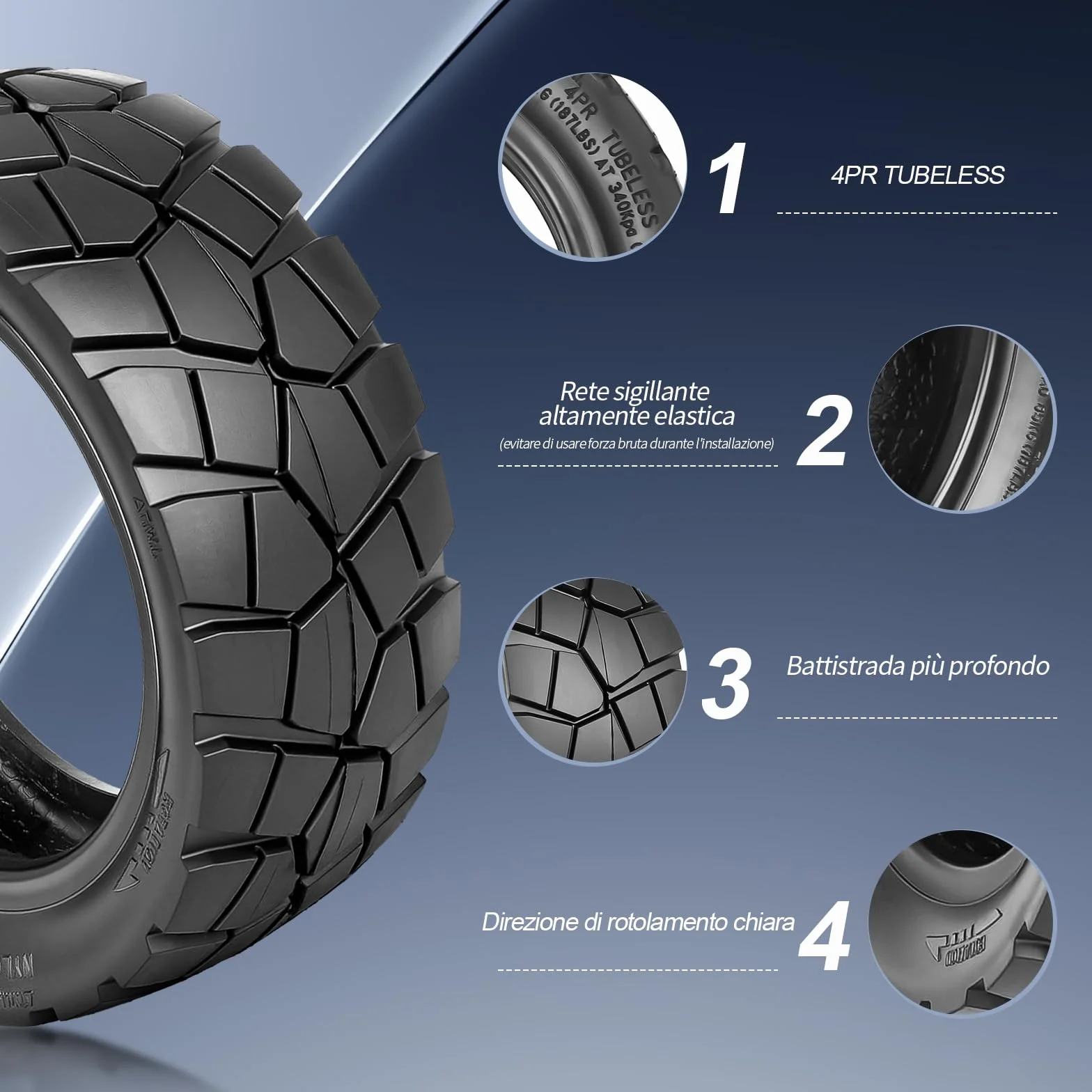 9x3.0-5.5 Pneumatici Senza Camera d'Aria per Monopattino Elettrico Kukirin G2 Pro, Pneumatici Fuoristrada da 9 Pollici Anteriori/Posteriori Resistenti all'Usura, Ruote di Scorta (1 Pezzo)