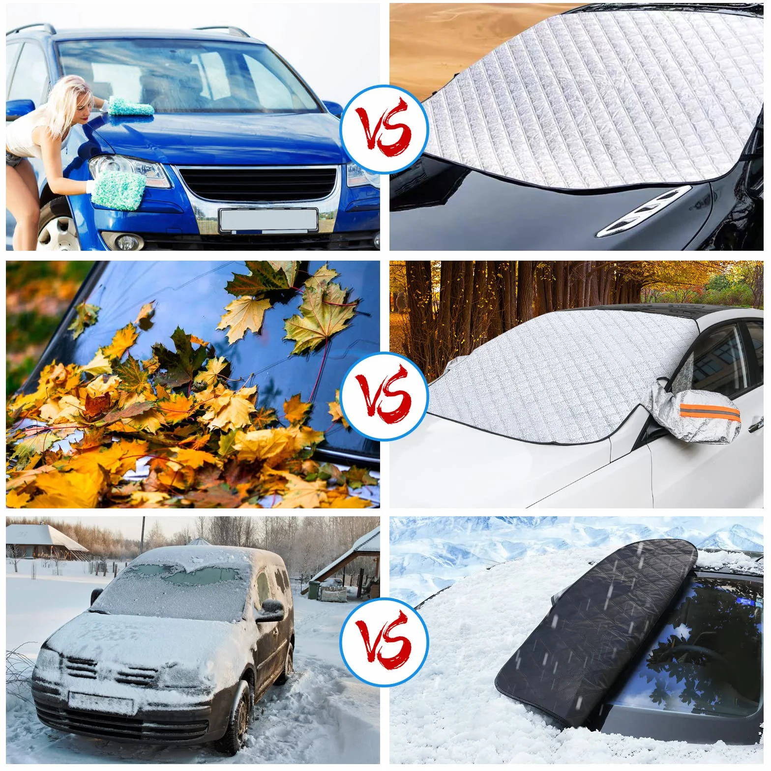 HIFROM Protezione Parabrezza Auto 145x120cm Magnetico Impermeabile Anti Neve Ghiaccio Gelo