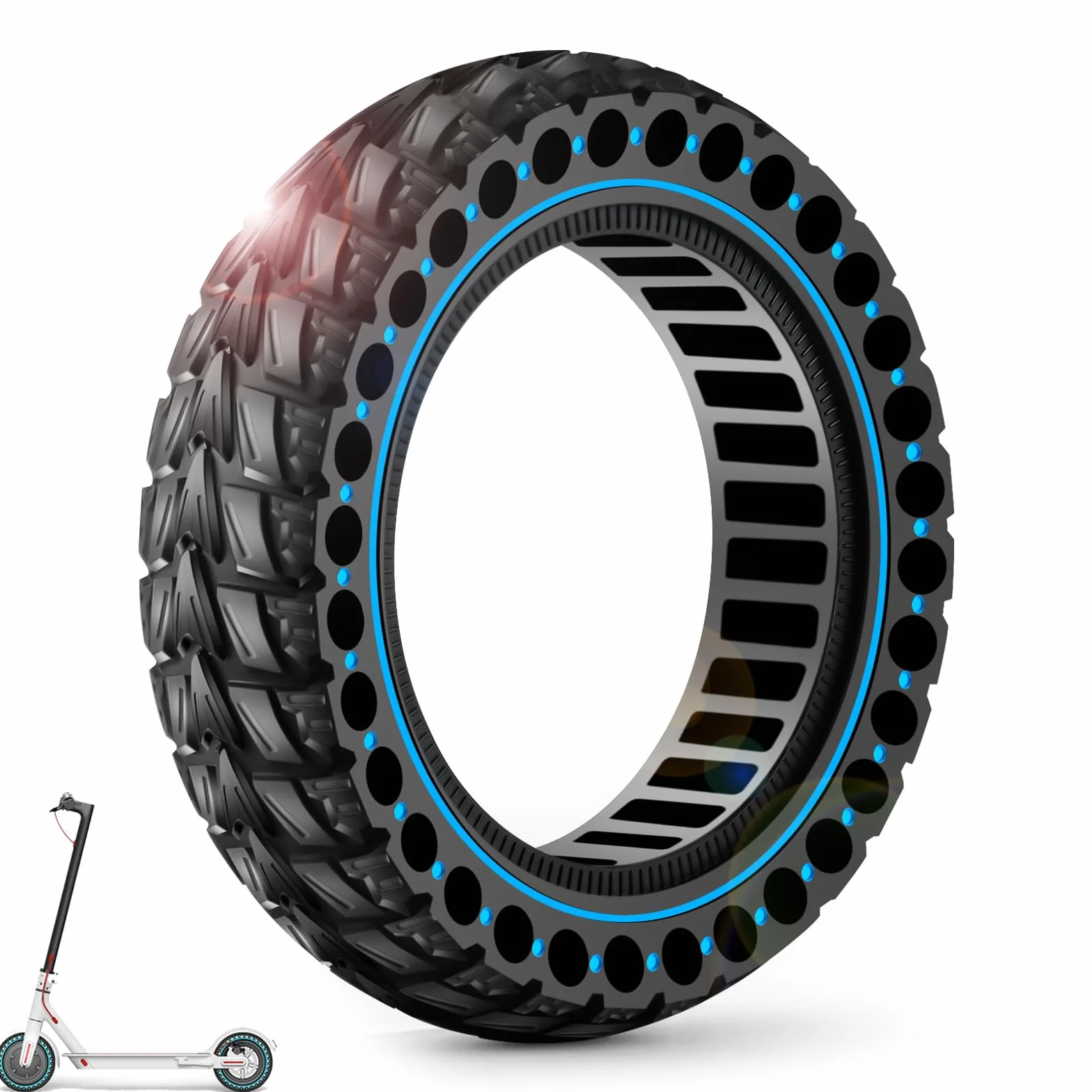 BANGTING Pneumatici 60/70-6.5 10x2.50-6.5 per Segway Ninebot Max G2/G30/G30D/G30E/G30LP/G30D II/G30 Max, Gomme Piene, 10x2.5 Pollici (Blu)