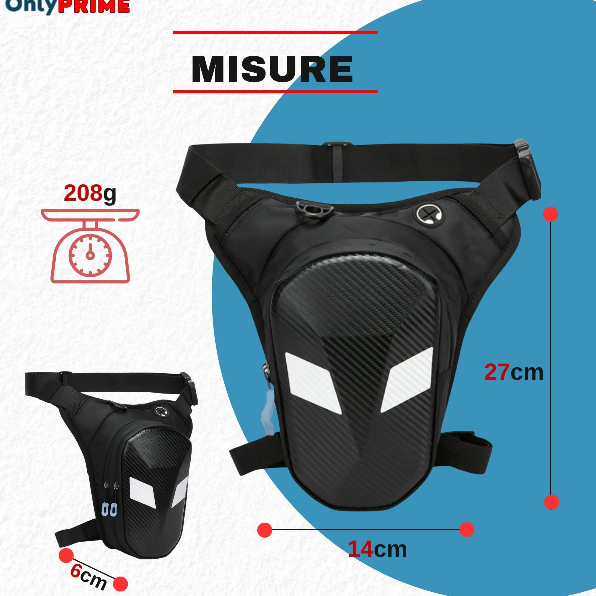 Marsupio da Gamba Tattico Impermeabile per Moto Uomo – Borsello Gamba Resistente con Copertina Rigida
