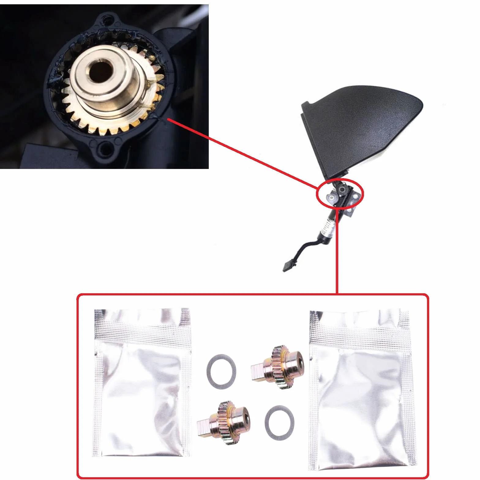 Twowinds - Ingranaggio Tettuccio Apribile 93188313 Compatibile con Opel Astra Twin Top Cabrio - Pignone Tetto Convertibile - Ingranaggio Tetto Scorrevole - Pignone Cofano Motore (2 unità)