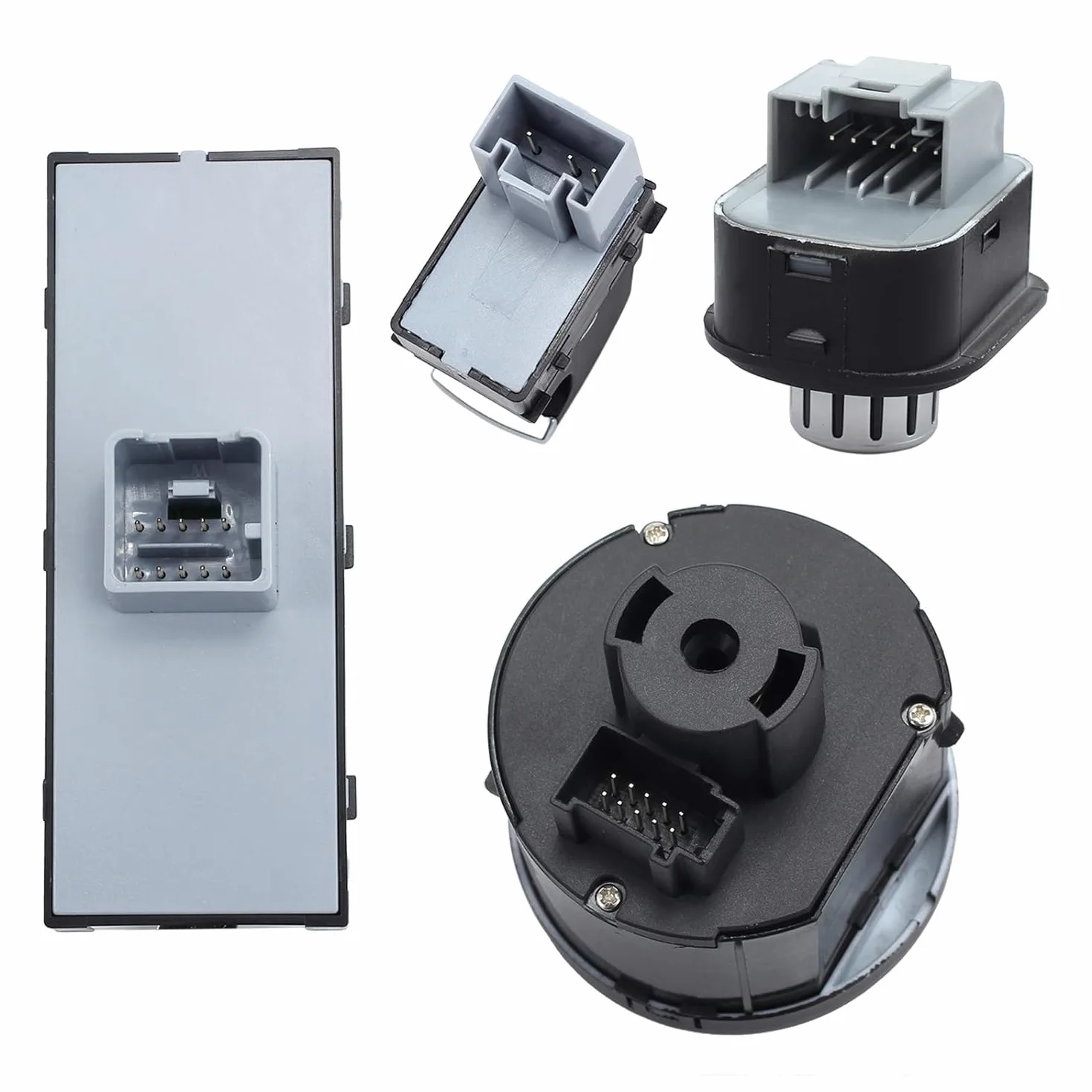 set da 6 interruttori per alzacristalli, fari e luci cromati per VW Golf 5 6 Passat 3C, compatibili con OEM: 5ND959857 5ND941431B 5ND959565A 5ND959855