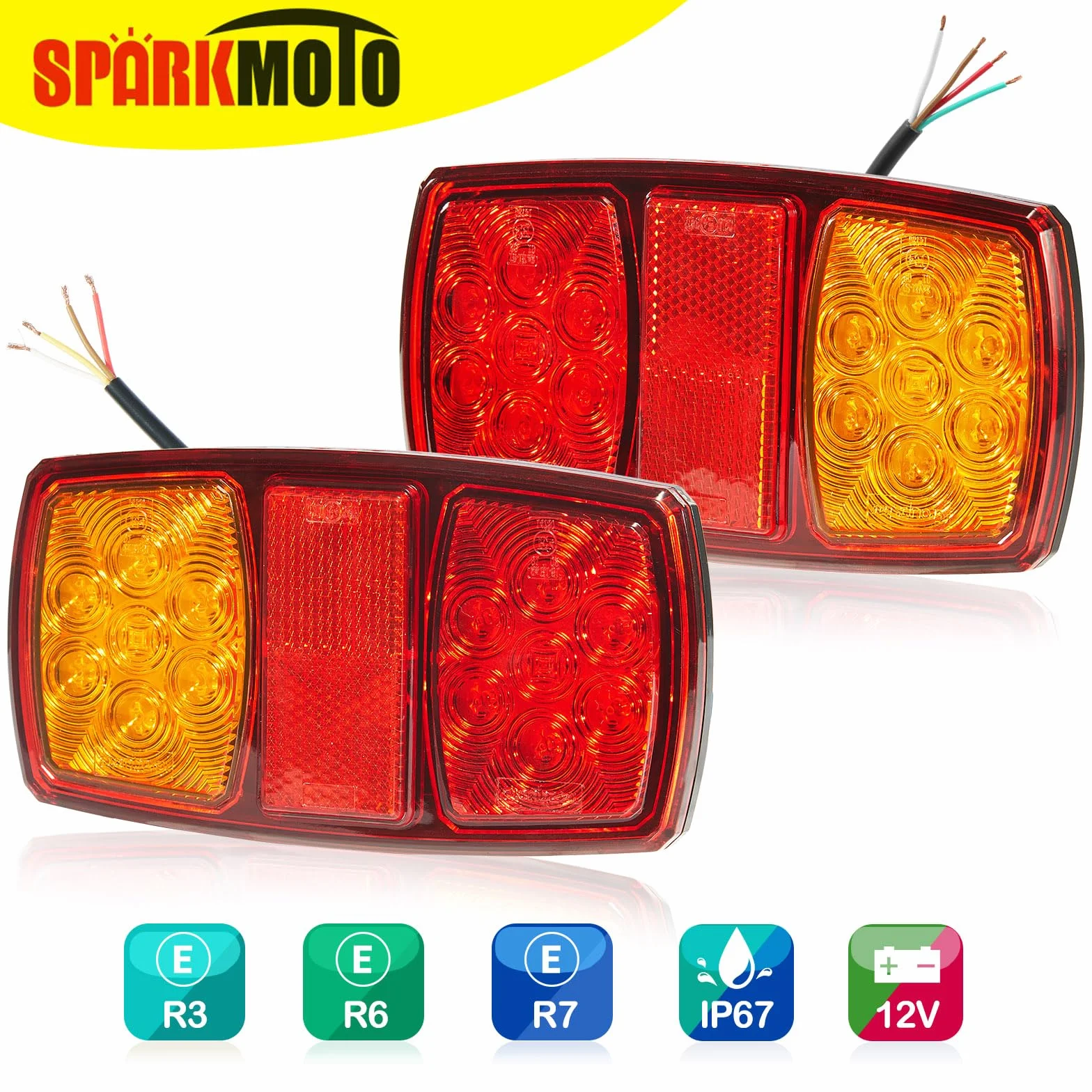 LED Fanali Posteriori Rimorchio 12V IP67 ECE Omologazione