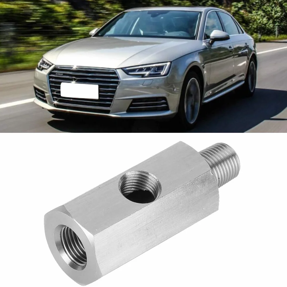 Aramox Adattatore Sensore Pressione Olio Manometro M10 in Acciaio Inossidabile, Tee to NPT Adapter Turbo Supply