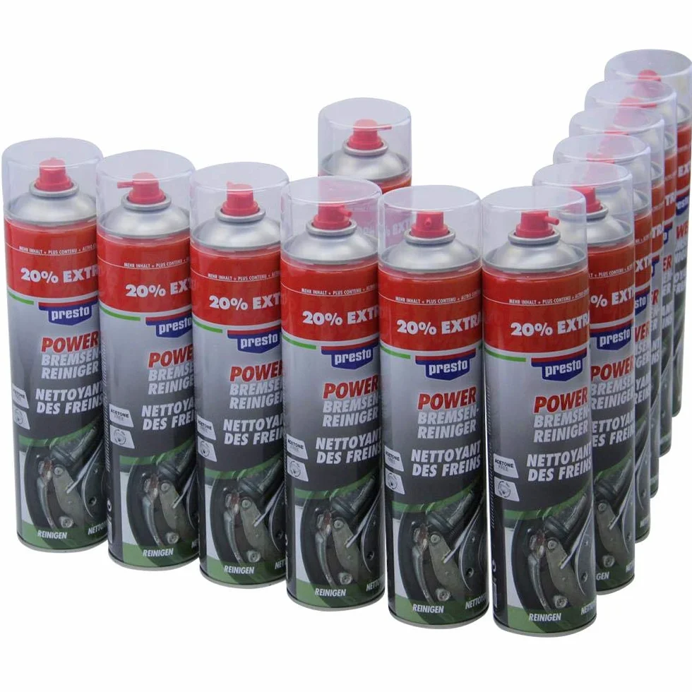 Detergente per freni Power e componenti, 12 x 600 ml bomboletta spray, senza acetone
