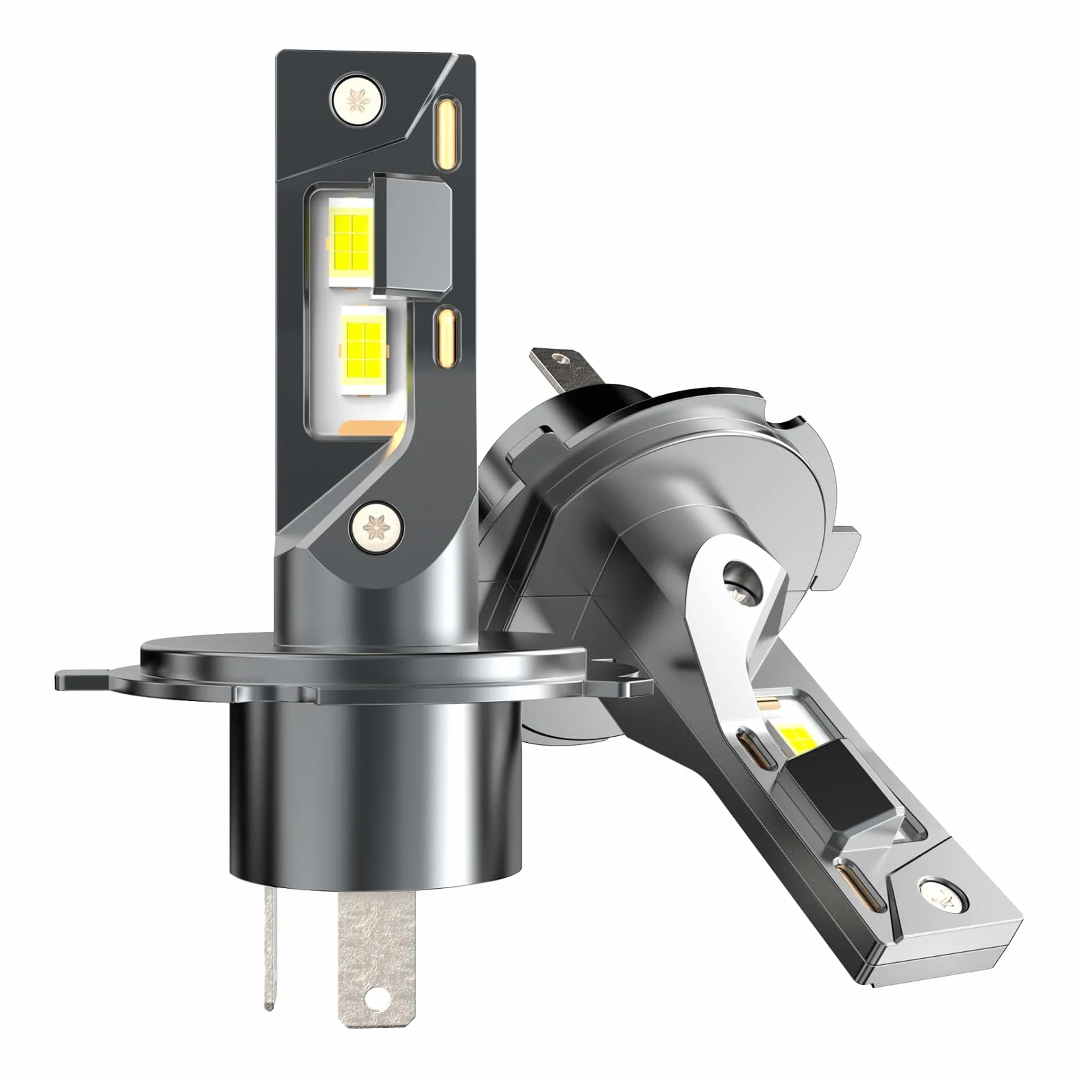H4 LED 20000lm 100W, Lampadine Per Fari Auto e Moto, Kit Lampadina 12v per Abbaglianti o Anabbaglianti, Dimensioni 1:1 Alogena, Plug and Play, Luce Bianca 6500k, 2 Lampade LED H4