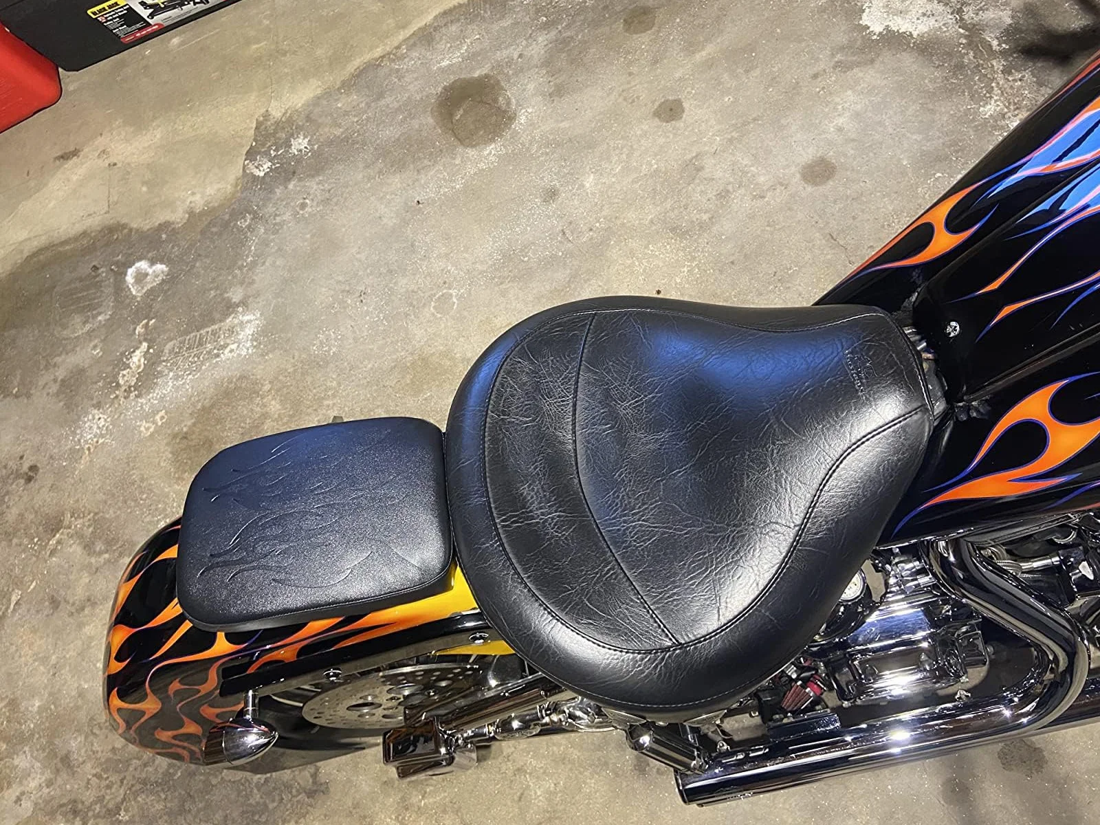 Cuscino Ventosa Moto 8 Ventosa Posteriore Sedile Passeggero Sellino per Harley Cruiser Chopper Modello Teschio