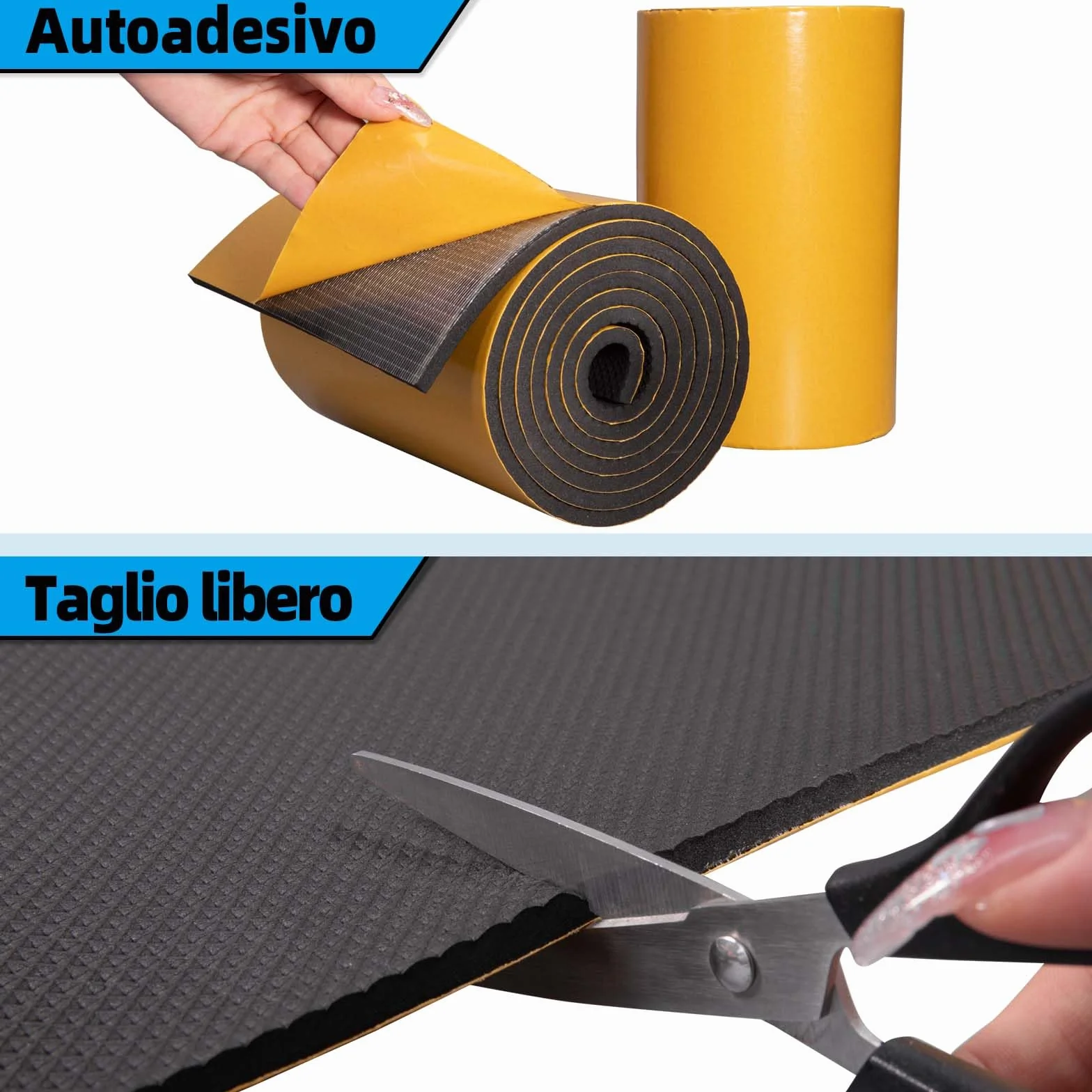 Spurtar Paracolpi Garage Gommapiuma Paracolpi Portiere Auto, Paraspigoli Muro Protezione Paraurti Auto per Esterno Accessori Automobile Gomma Adesiva, 4000 X 200 X 6,5 mm