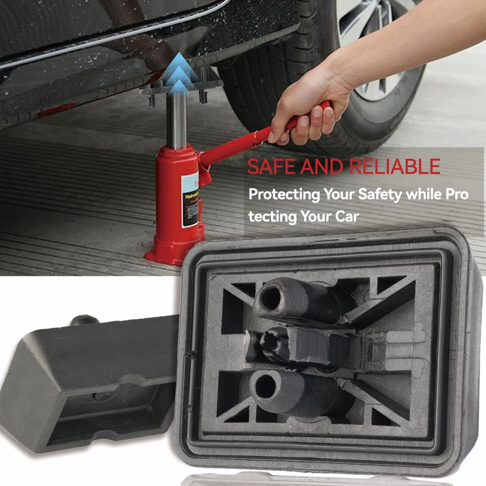 4 pezzi, cric anteriori e posteriori, rettangolari, in plastica, con supporto per veicoli, 51718268885 per BMW E36 E46 E63 E64 E65 (4 pezzi)