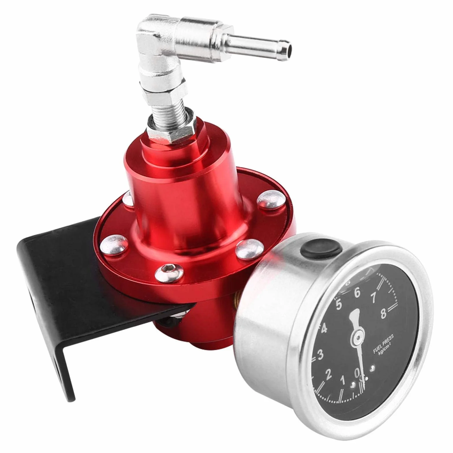 Regolatore di pressione del carburante, regolatore di pressione del carburante universale FPR con strumentazione(Red)