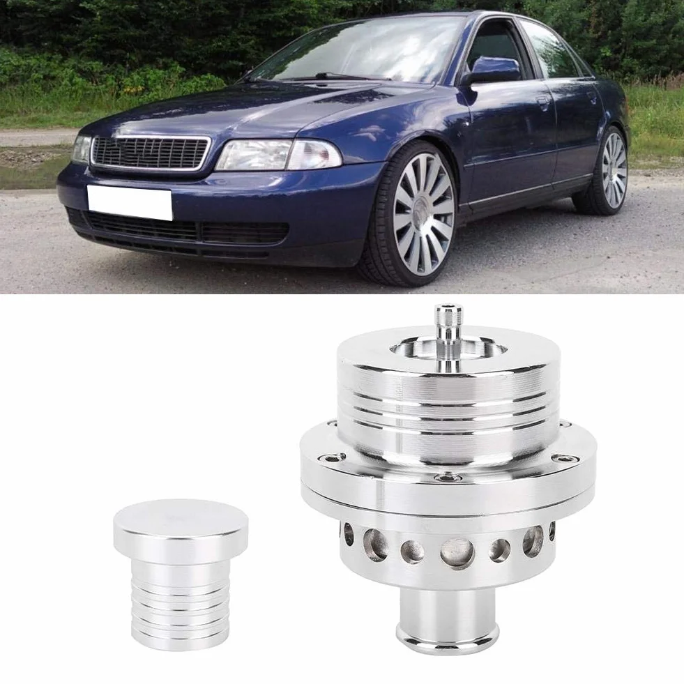 Qiilu Valvola di Soffiaggio Turbo BOV Sound Simulator Kit per A4/B5 Argento