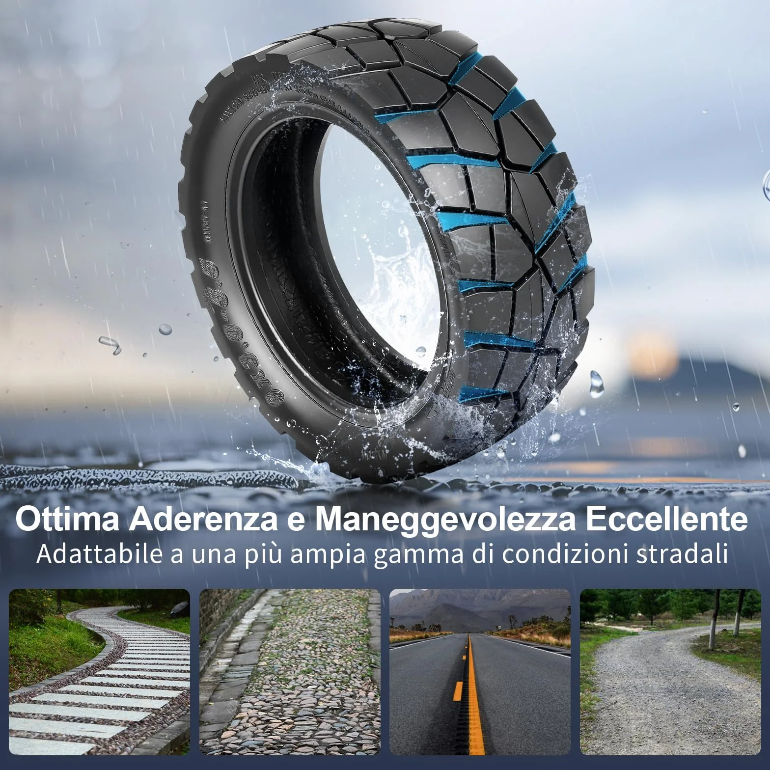 9x3.0-5.5 Pneumatici Senza Camera d'Aria per Monopattino Elettrico Kukirin G2 Pro, Pneumatici Fuoristrada da 9 Pollici Anteriori/Posteriori Resistenti all'Usura, Ruote di Scorta (1 Pezzo)