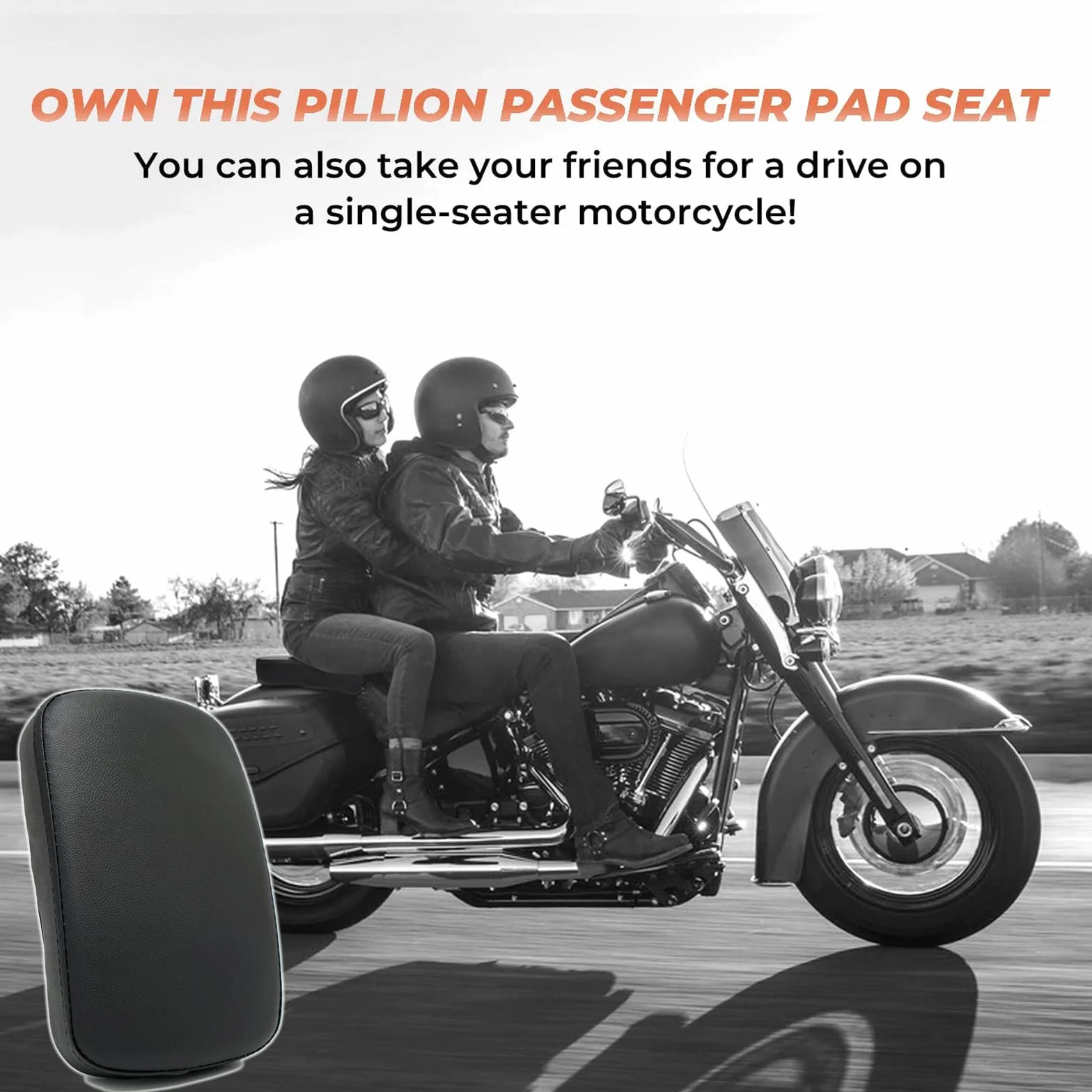 Sedile Passeggero Posteriore per Moto Harley Cruiser Chopper Custom