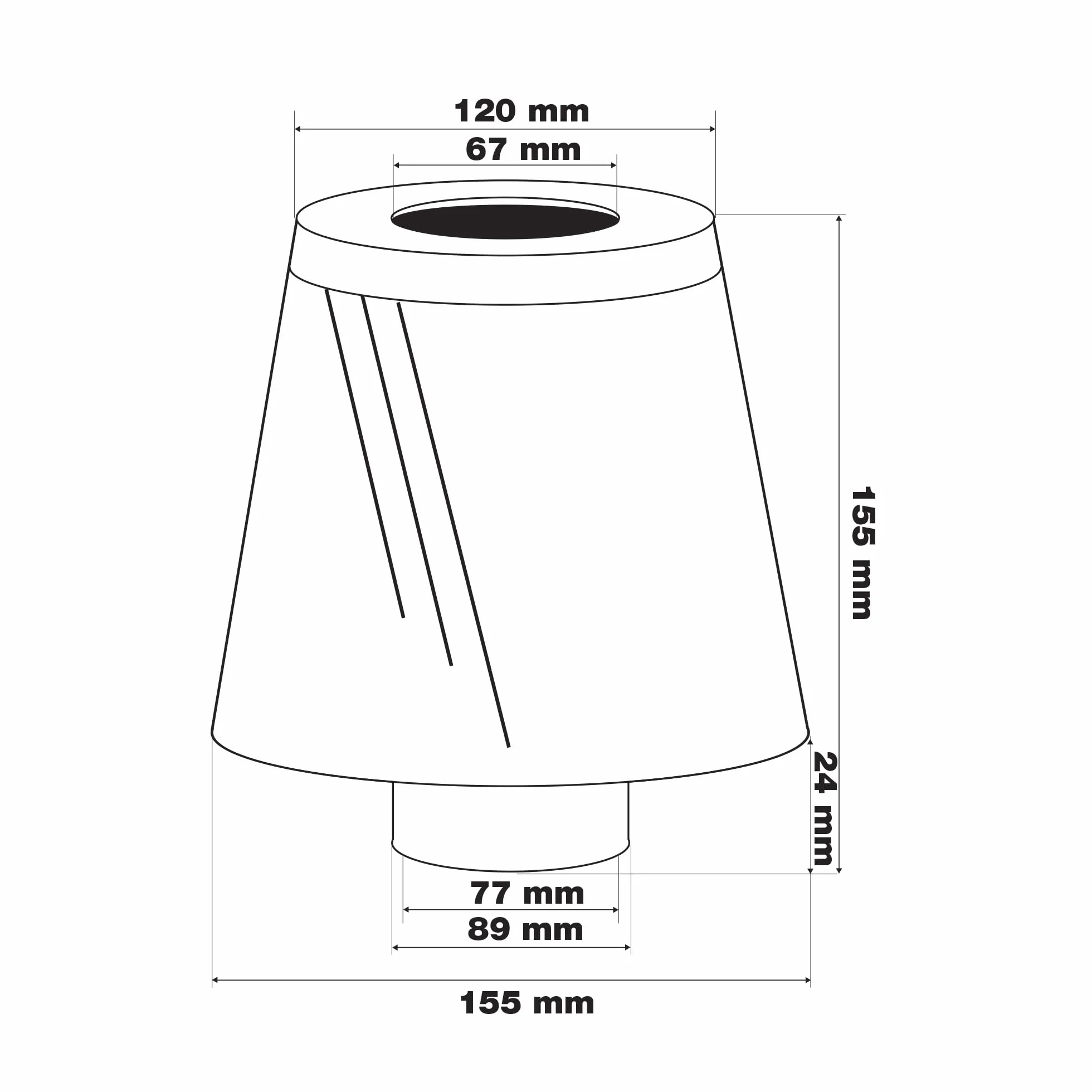 Simoni Racing FSR/UA Filtro Aria Biconico Elicoidale Universale, Cotone Rosso