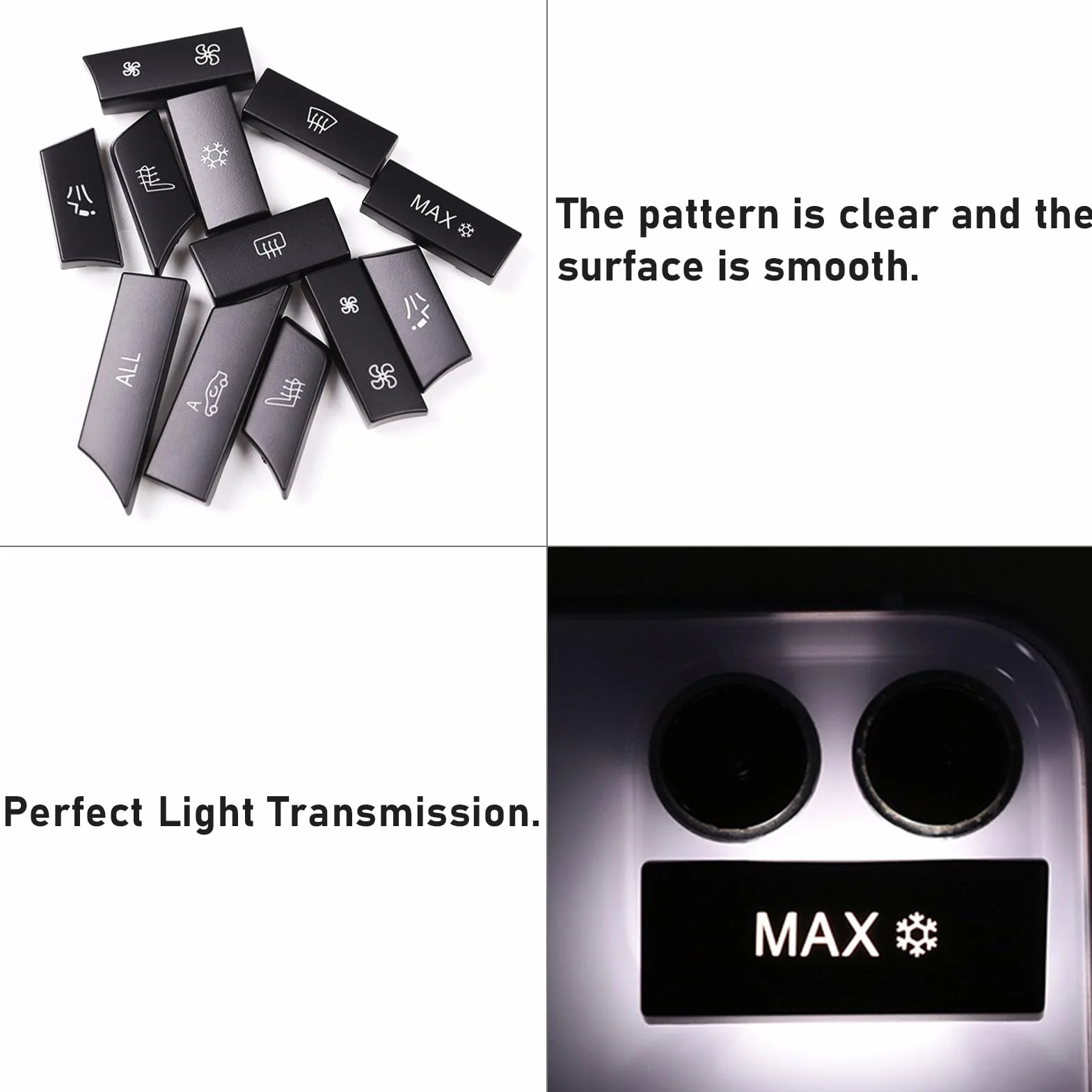 TTCR-II 12 pezzi, compatibile con BMW A/C, pulsante per interruttore di riscaldamento 5 F07/F10/F11, 6 F06/F12/F13, 7 F01/F02/F03/F04, 61319313923, pomello per ventilatore, ricambio F10 climatizzatore