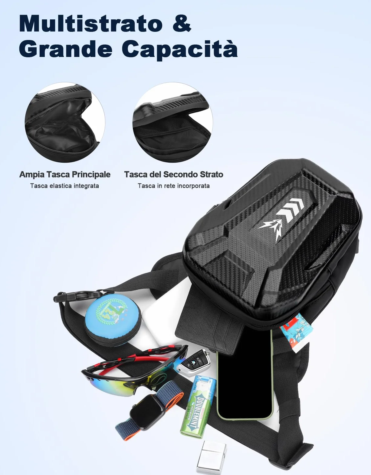 Marsupio Gamba Moto per Uomo & Donna, [Capacità Espandibile] Borsa Gamba Moto, [EVA Durevole] Borse Attrezzi con Jack per Cuffie & Cintura Regolabile per Ciclismo Trekking Pesc