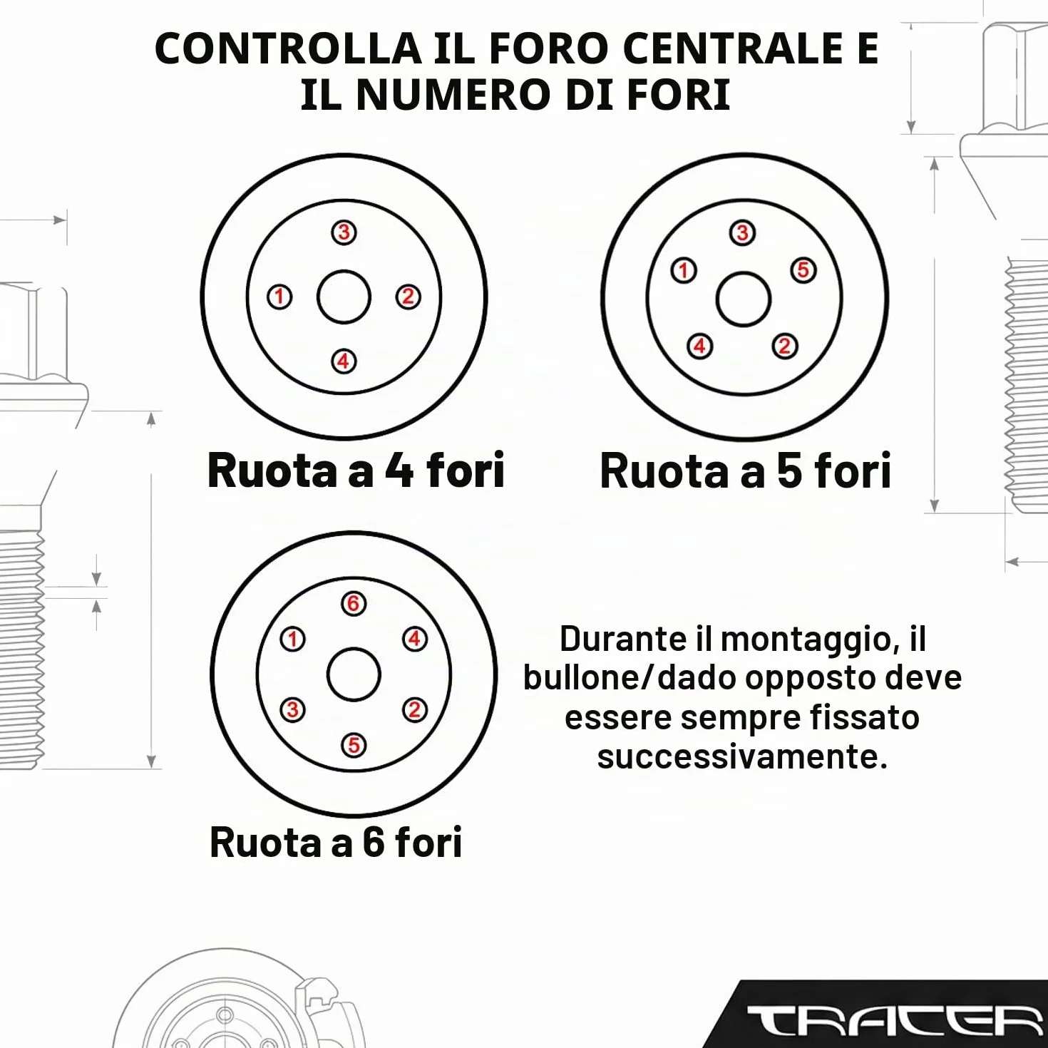 TRACER 20 dadi ruota per cerchi in alluminio FO originali con sede a cono Cerchi in lega M12 x 1,5