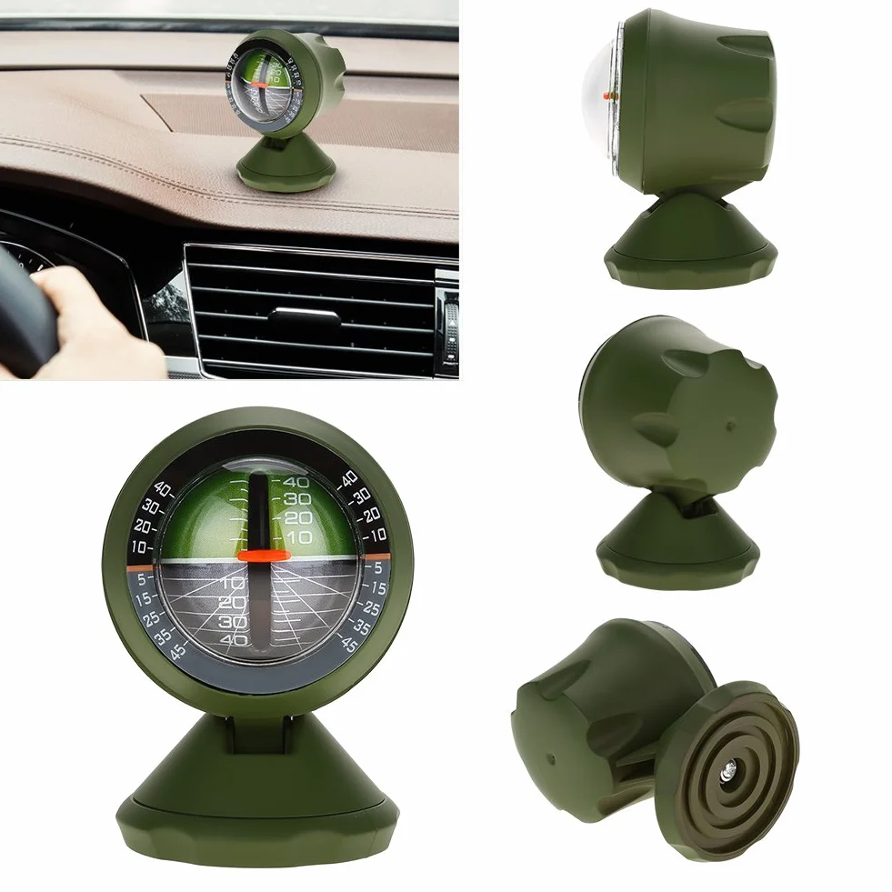 Tiiyee Inclinometro per Auto, Livello Bussola Guida Fuoristrada Indicatore Pendenza Multifunzione Strumento Sicurezza Stradale