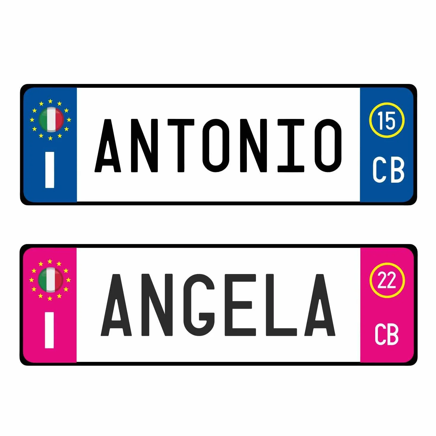 Targa Auto Personalizzata in Alluminio 3 mm 36 x 11 cm Made in Italy