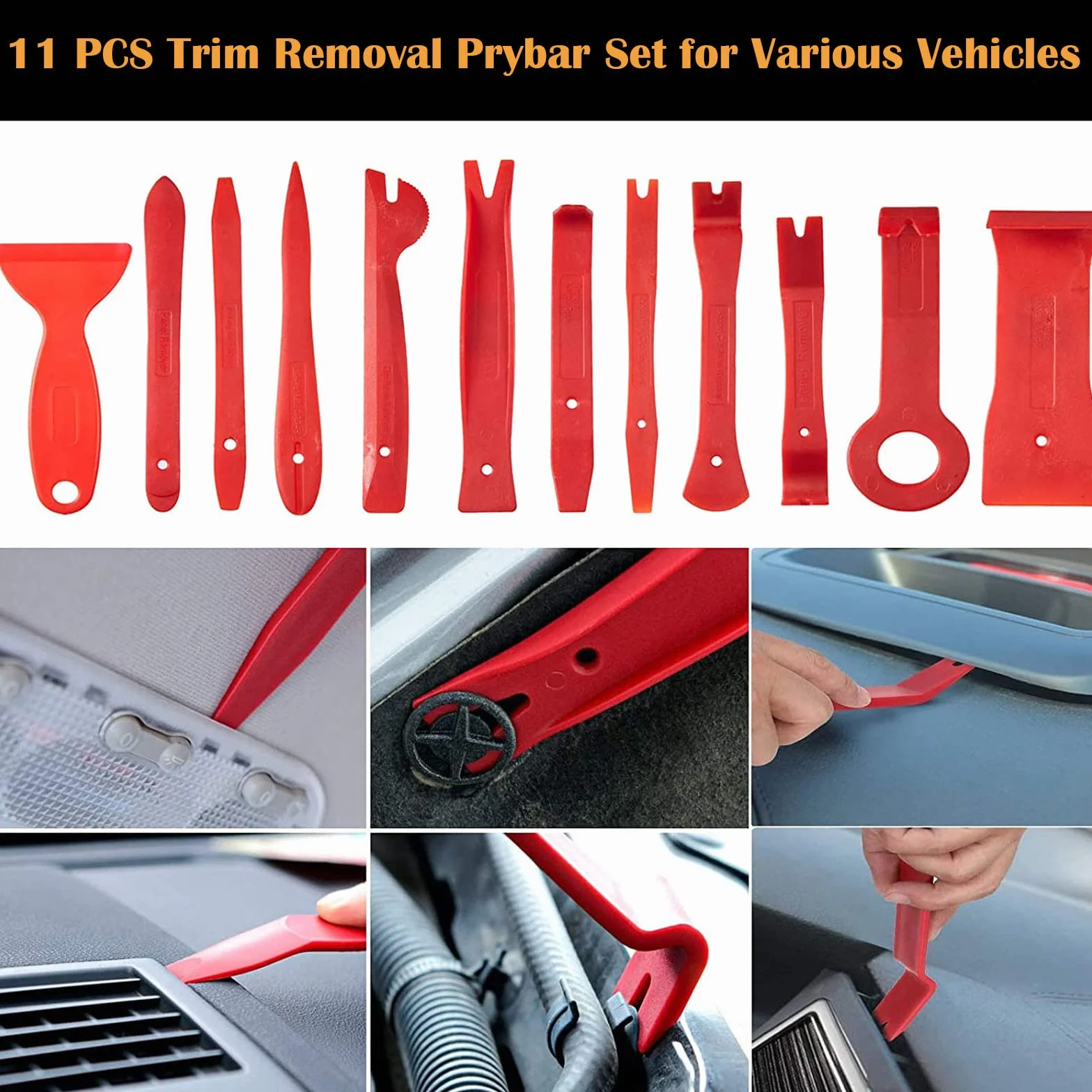 Kit Leve Smontaggio Interni Auto 280Pcs Attrezzi Smontare Plastiche con 120 Clips