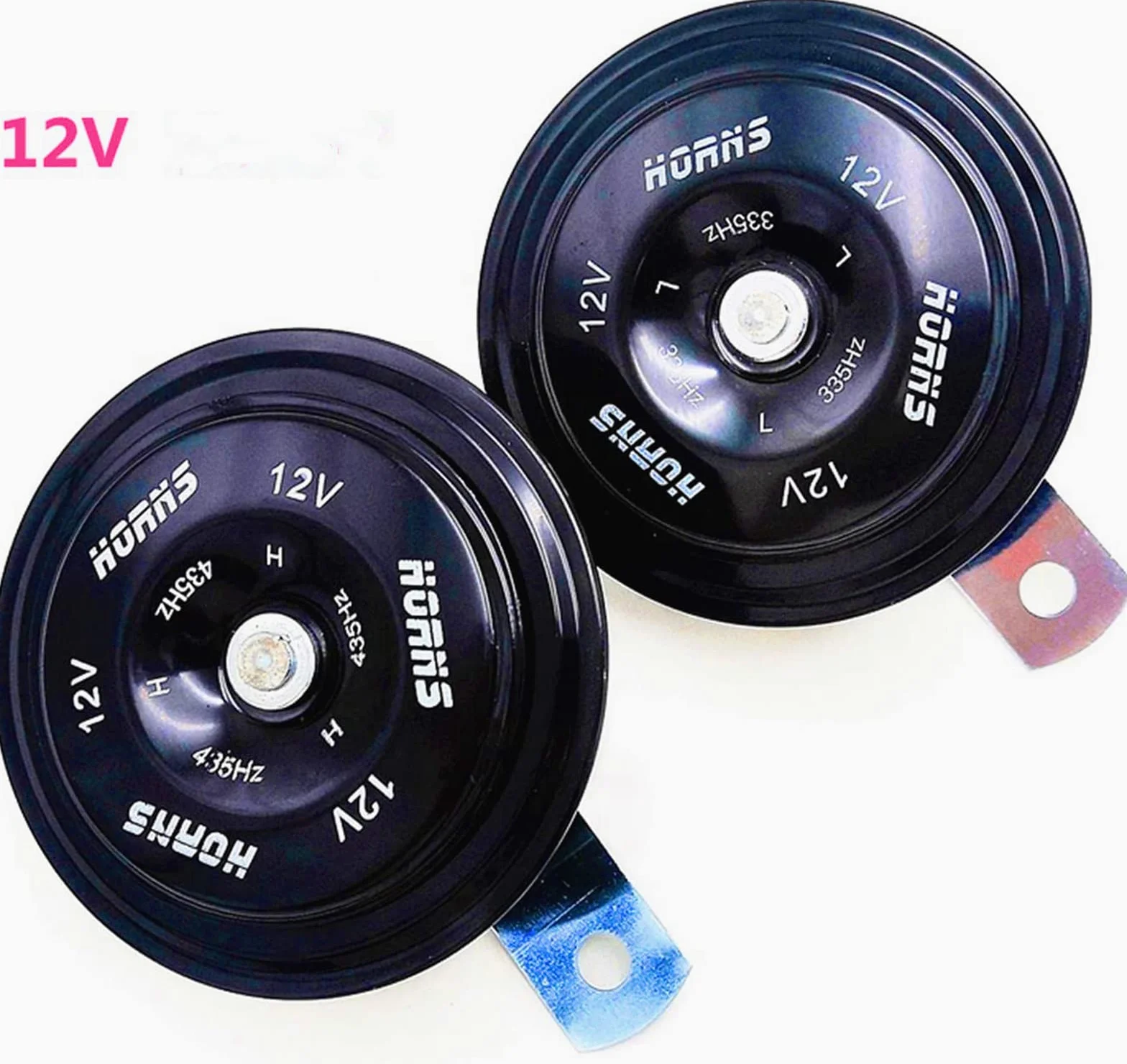 Car Horn Clacson 118DB 12V Tromba d'aria Super forte tono alto e basso tono doppio corno in metallo con impermeabile universale auto corno per auto elettrica per moto camion camion barca ecc