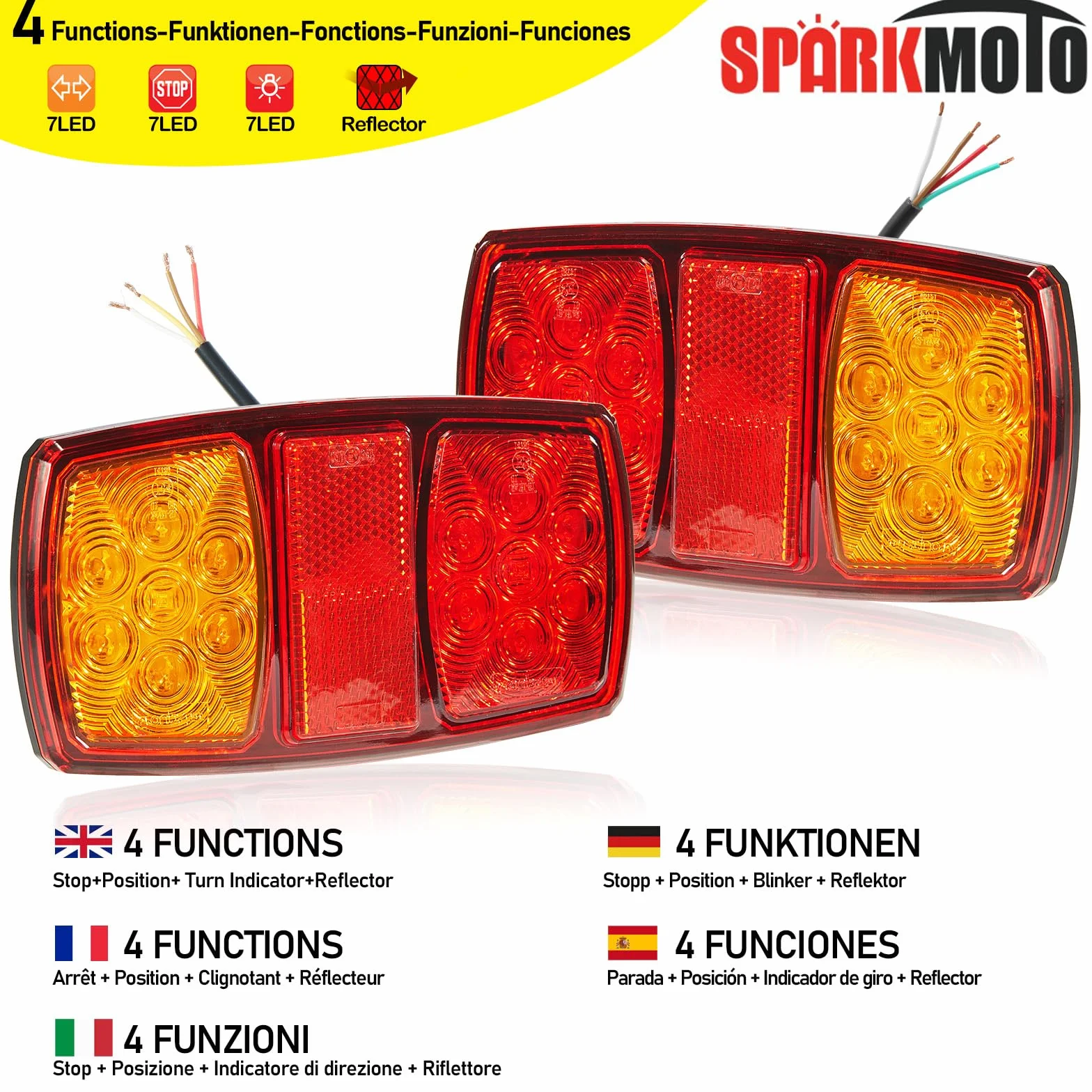 LED Fanali Posteriori Rimorchio 12V IP67 ECE Omologazione