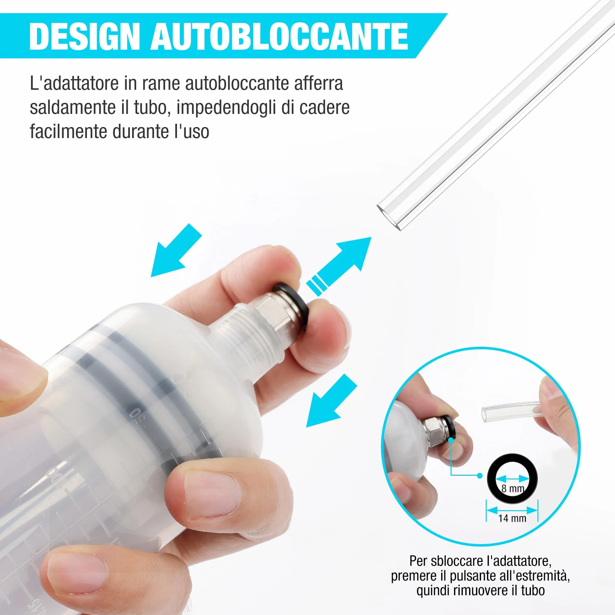 DURATECH Siringa Olio 500 ml, Estrazione Olio Motore, Siringa Cambio con Tubo Prolunga, Aspirazione Manuale