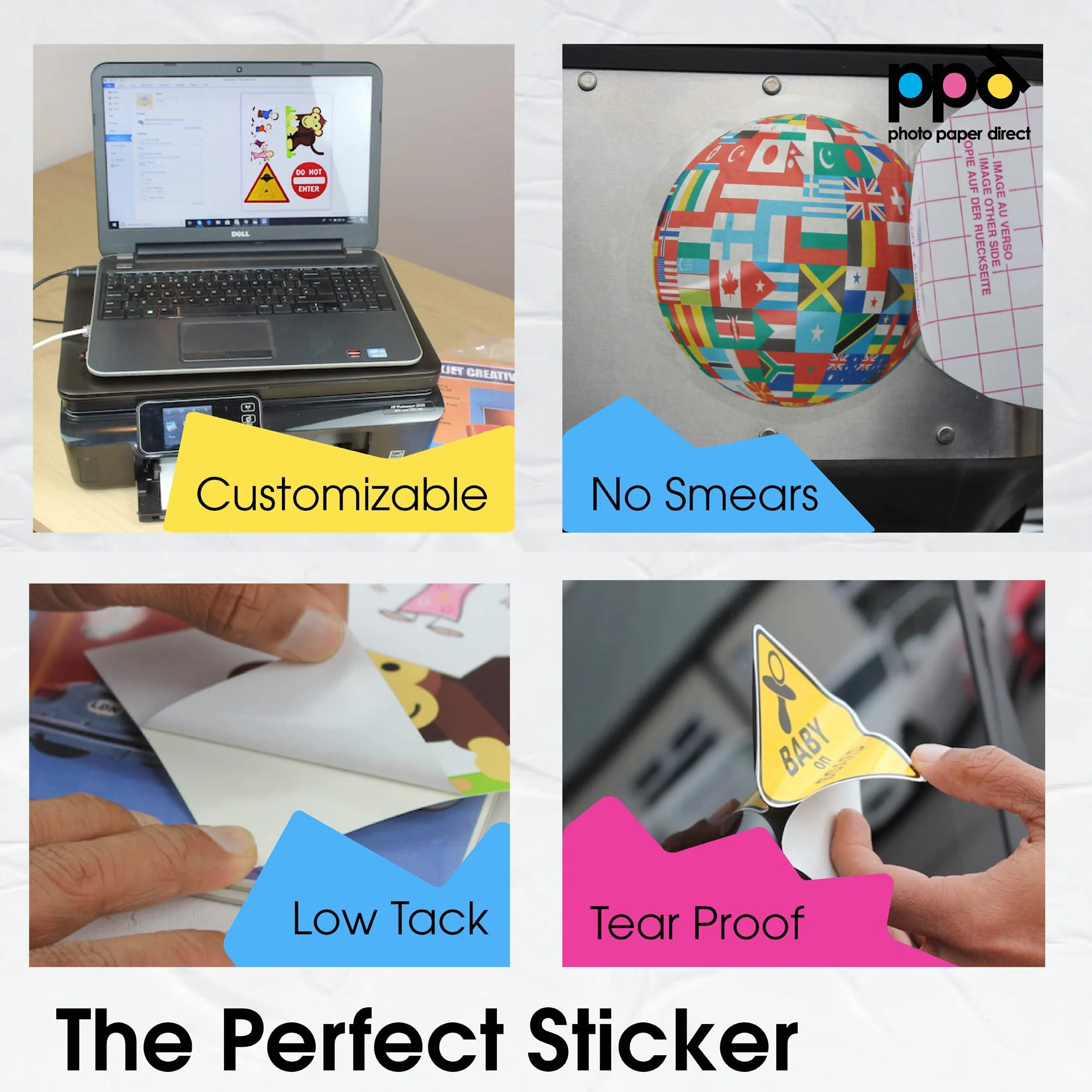 PPD A4 40 Fogli Di Carta Vinile Autoadesiva Opaca Per Stampanti Inkjet - Sticker Bianco - PPD-38-40