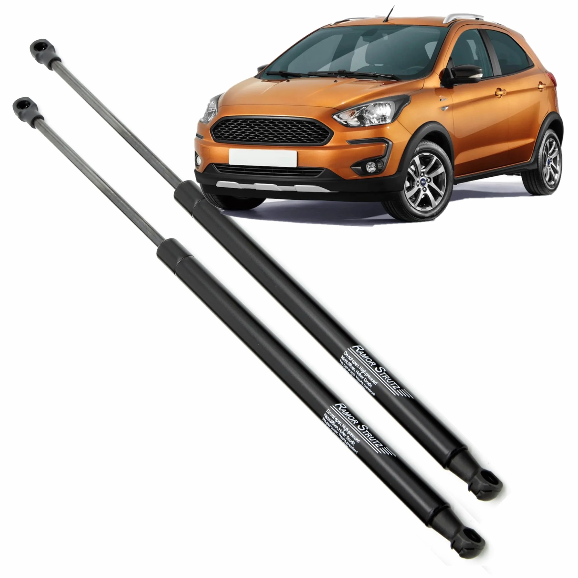 2x Molle a Gas Compatibile con Ford KA+ 2016-2021. Ammortizzatore Pistoncini Cofano Posteriore Sostituzione per E3B5A406A10AE e altri.