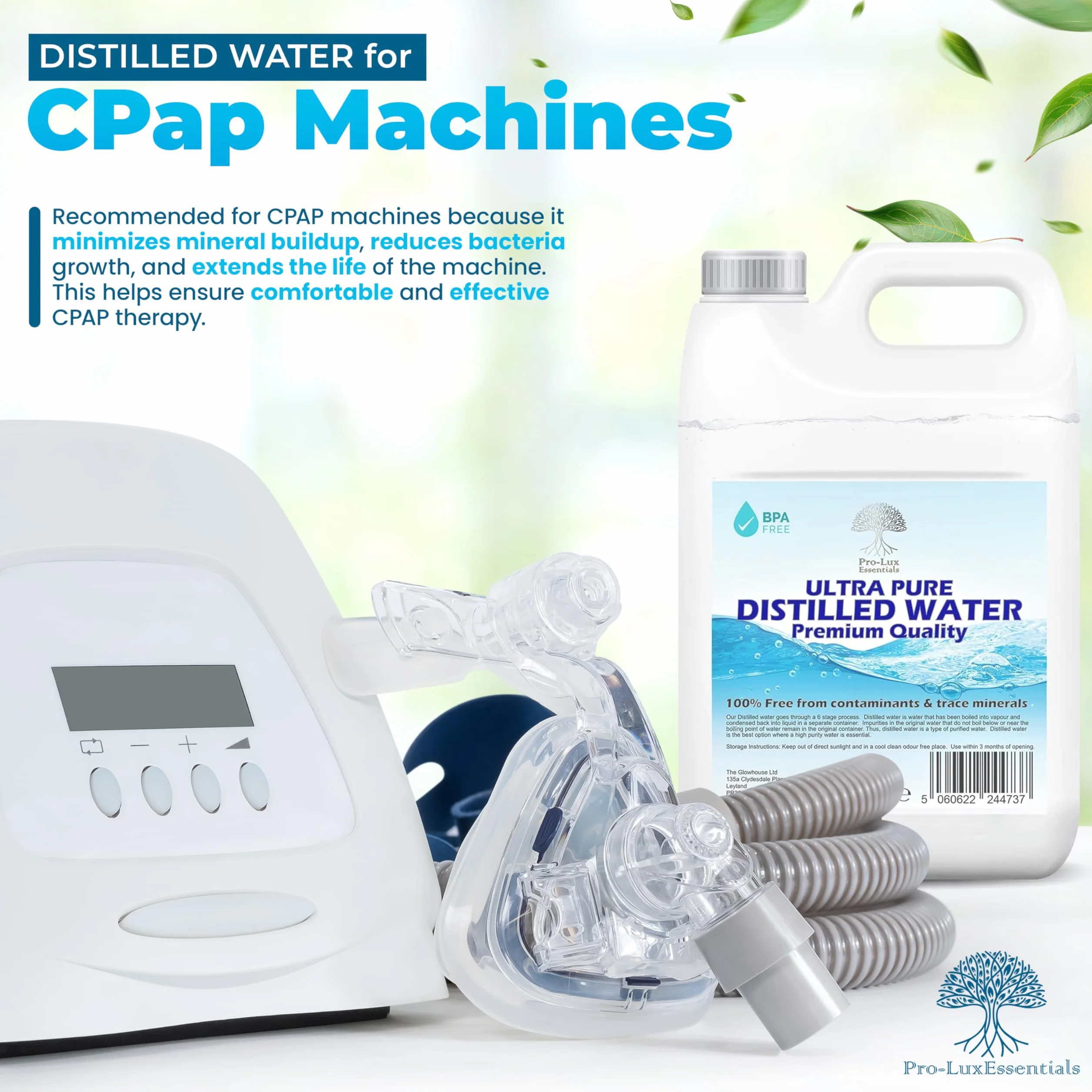 Acqua distillata pura 5 litri per CPap ferri da stiro umidificatori pulizia