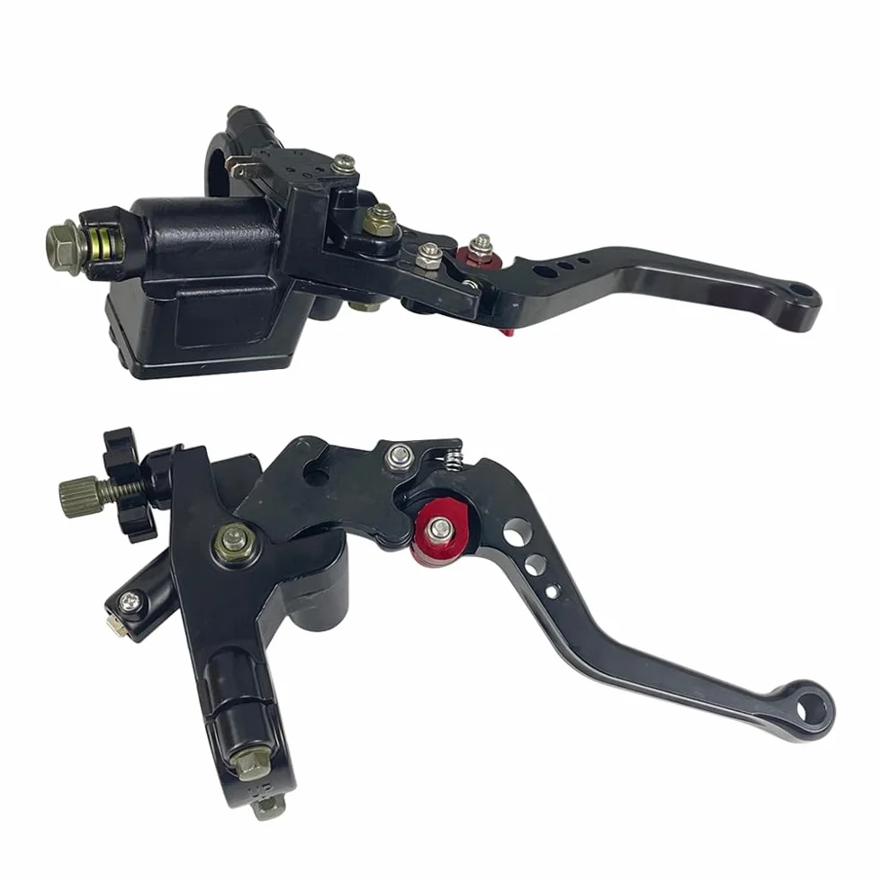 Upgrade 7/8" 22mm Universale Pompa Cilindro Maestro Freno Leva frizione Sinistra Destra Set Compatibile con Polaris Yama-ha Suzuki Honda Kawa-saki Moto (Nero)