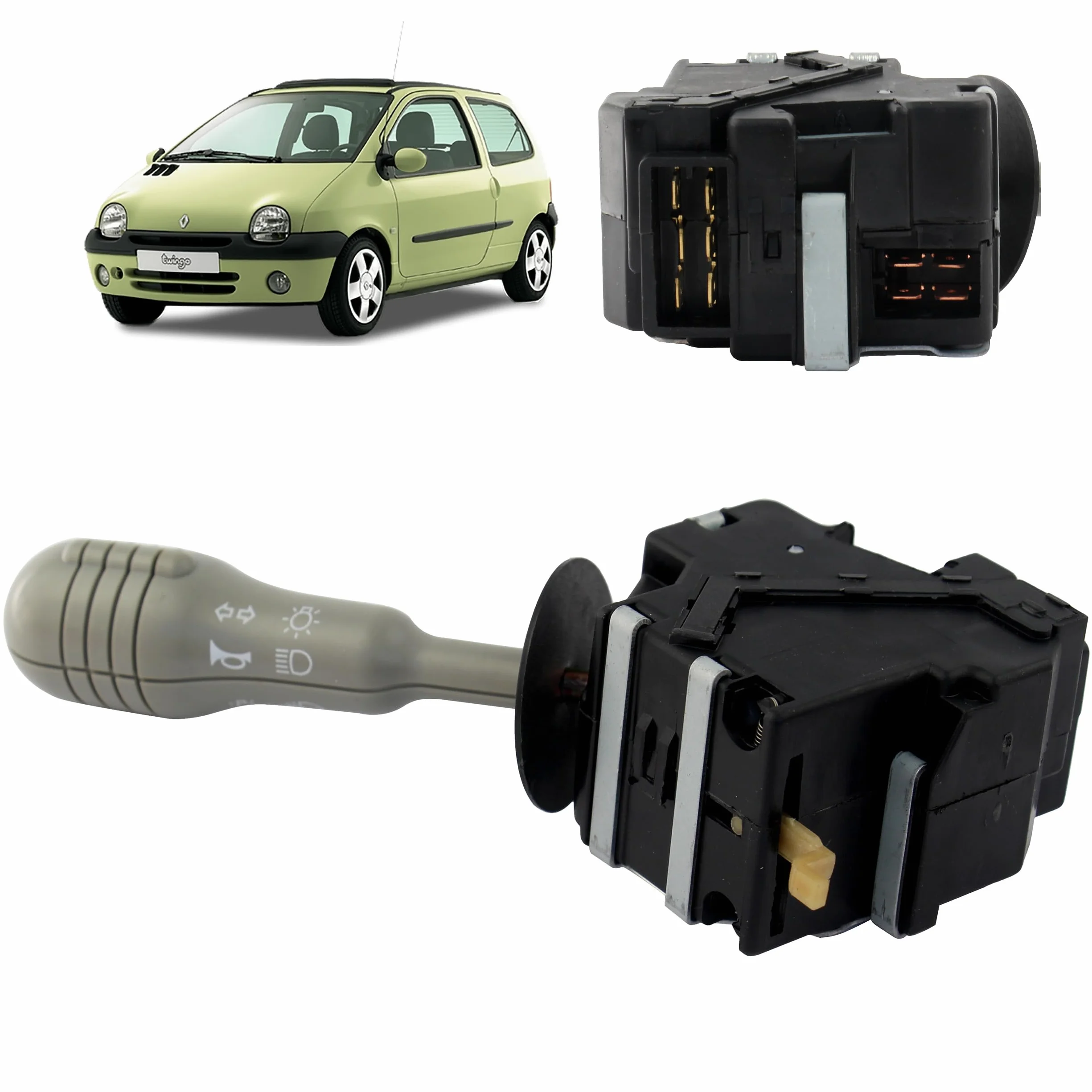 Devioluci compatibile per Twingo 1 (1996-2007) leva fari luci indicatori clacson grigio