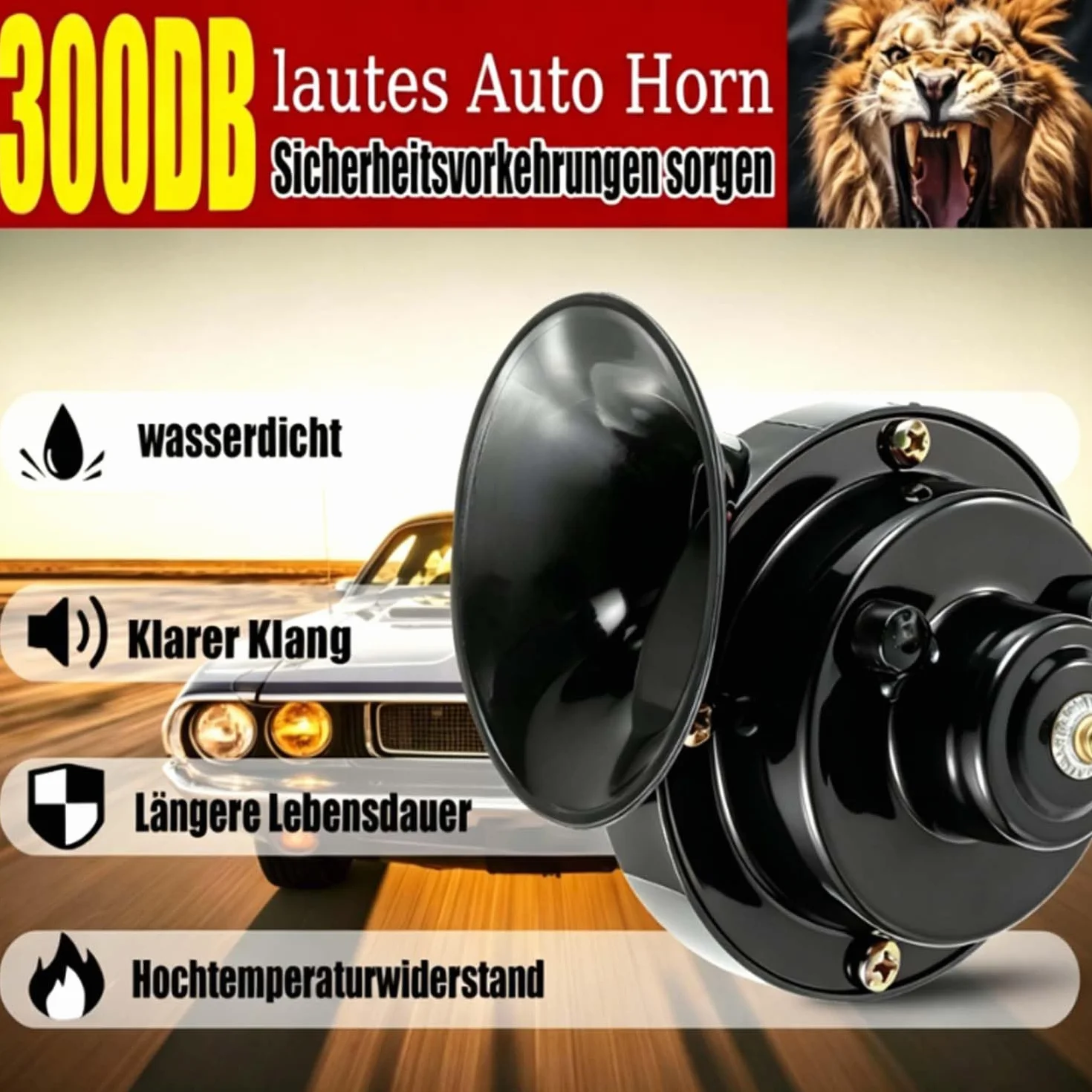 2 trombe a chiocciola da 300 dB, elettriche a chiocciola da 12 V, trombe super potenti, impermeabili, universali per auto, camion, moto, barche, nere