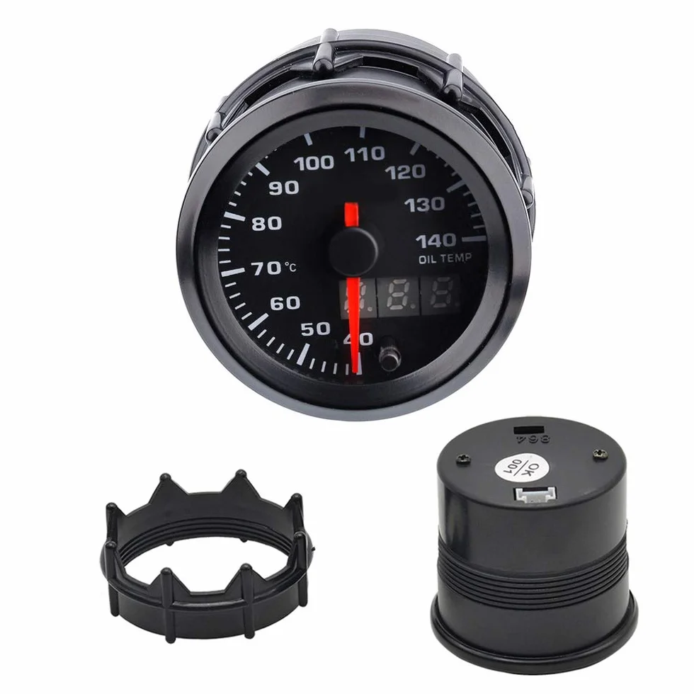 Kit Motore Auto 52mm Misuratore Temperatura Olio Digitale LED 7 Colori