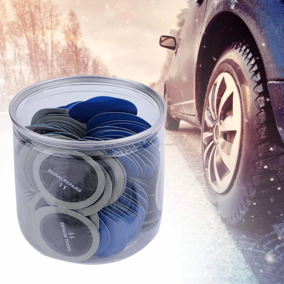 Toppe per Riparazione Foratura Pneumatici 120 Pezzi 43mm Gomma Naturale Patch a Freddo Tubeless Auto Bici
