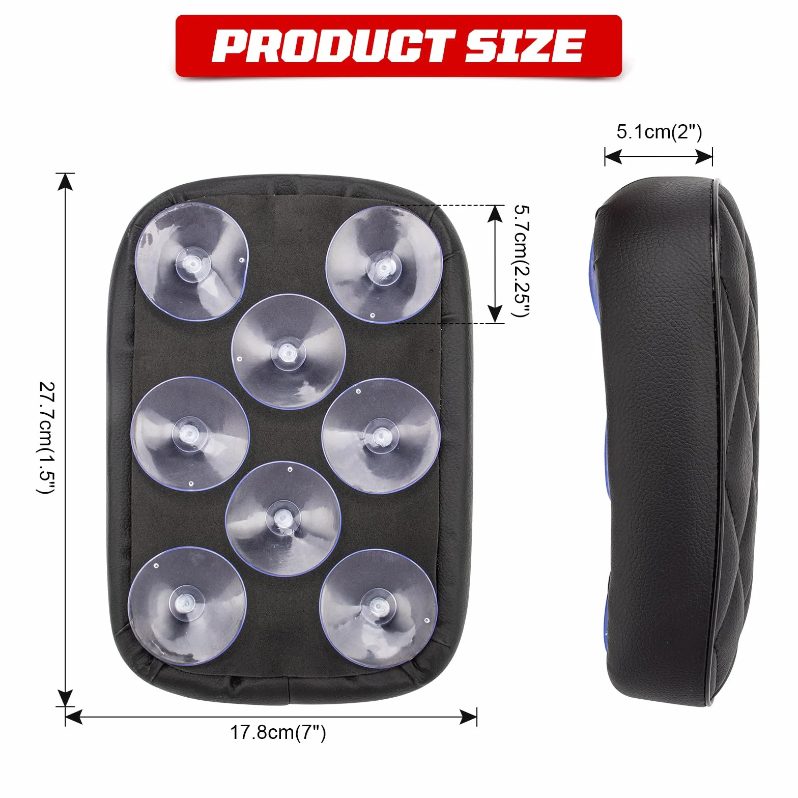 Sellino per passeggero moto, cuscino posteriore per moto, cuscino posteriore con 8 ventose compatibile con Harley Sportster XL 883 1200 Dyna per Softail Touring Cruiser Chopper Custom