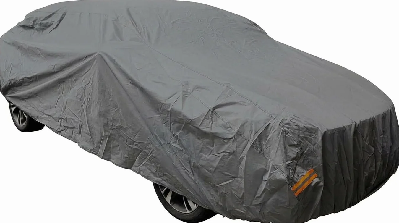Susy Shop Telo Copriauto Impermeabile Universale Per Auto Varie Misure In tessuto Peva 100g Felpato, Colore Grigio Resistente Alle Intemperie (S - PEVA 100g Per auto da 370 a 406 cm)