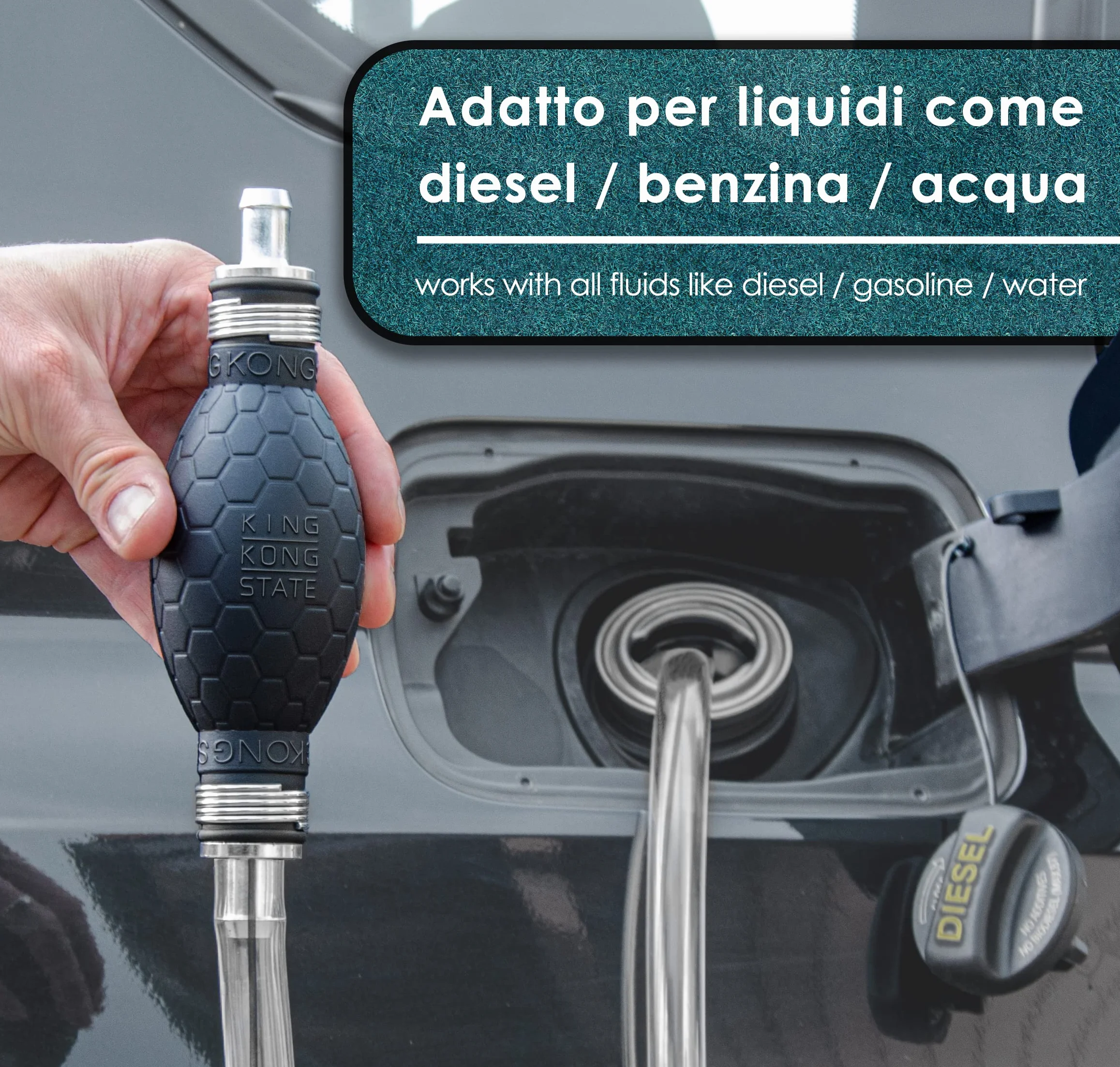 King Kong State Pompa manuale di trasferimento XL per acqua, benzina, gasolio