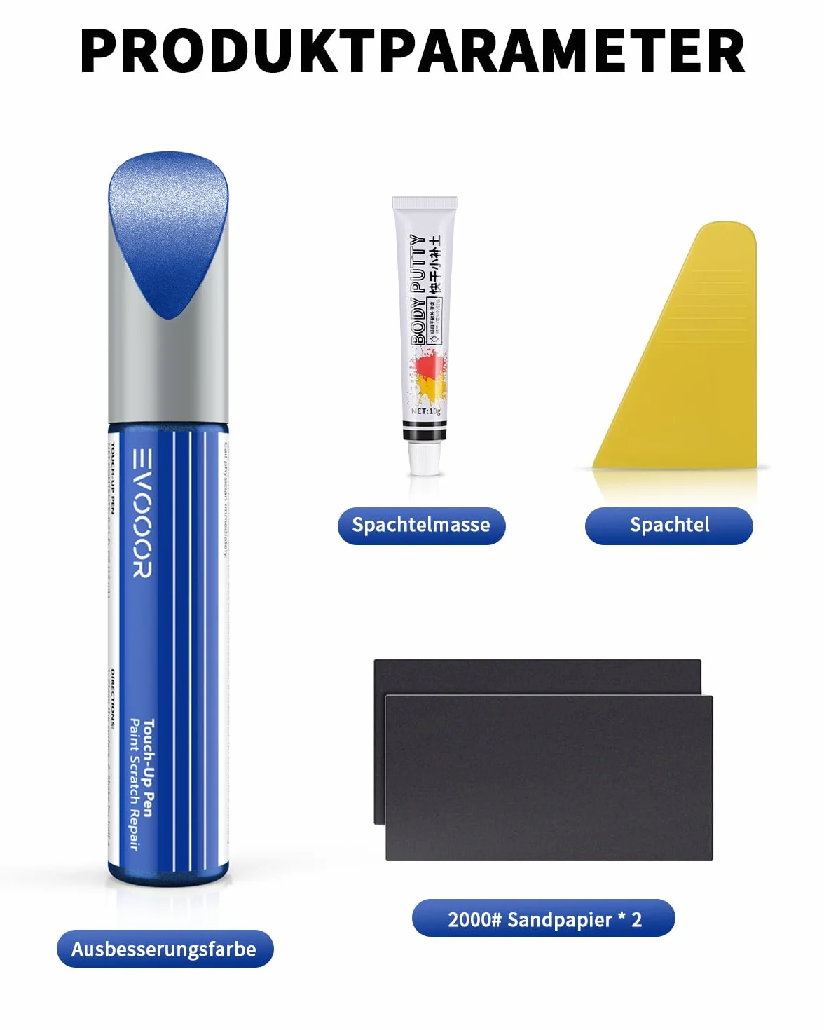 Tesla Deep Blue Metallic PPSB Vernice di Ritocco Kit Fai da Te per Model 3/Y/S/X
