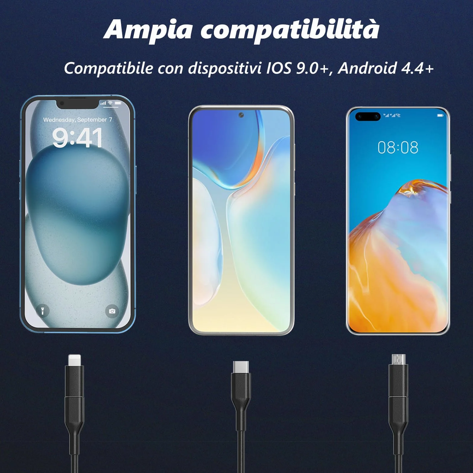 Telecamera di ispezione endoscopica 1920P IP67 impermeabile USB No WiFi per Android