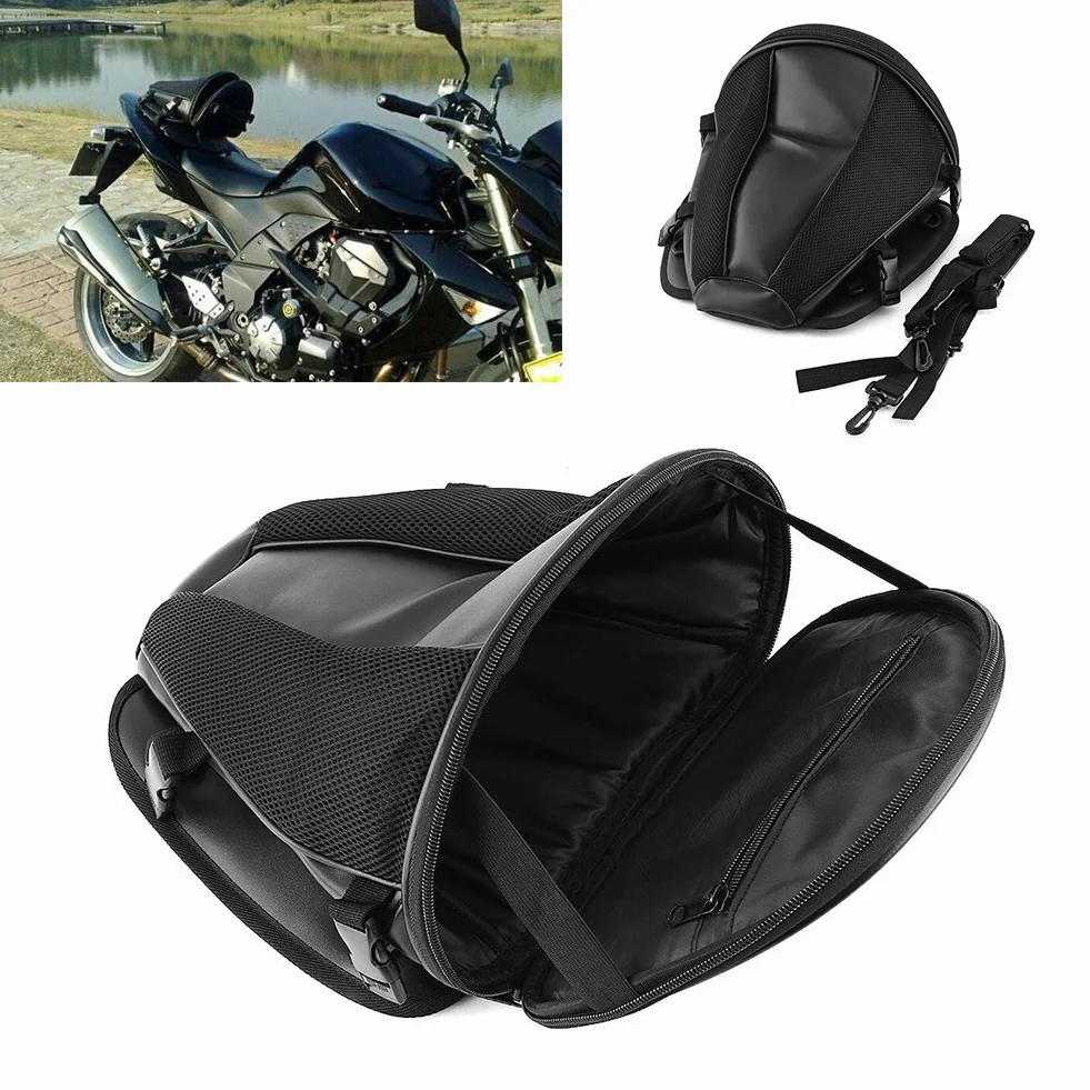 Luocute Borsa Moto Impermeabile, Borsa Sportiva Trasporto Sedile Posteriore, Borsa Coda per Telefono Chiavi Nera