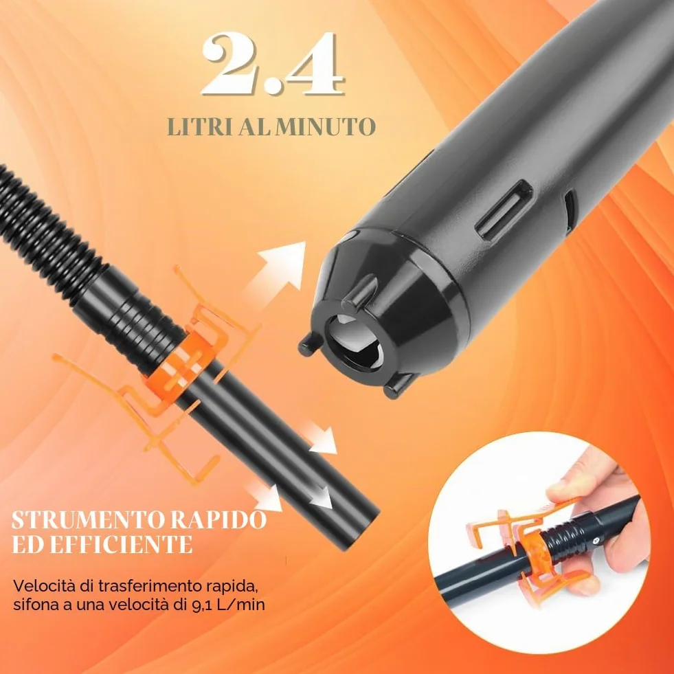 Pompa a benzina elettrica portatile a batteria per tanica, pompa a trasferimento liquido diesel a sifone